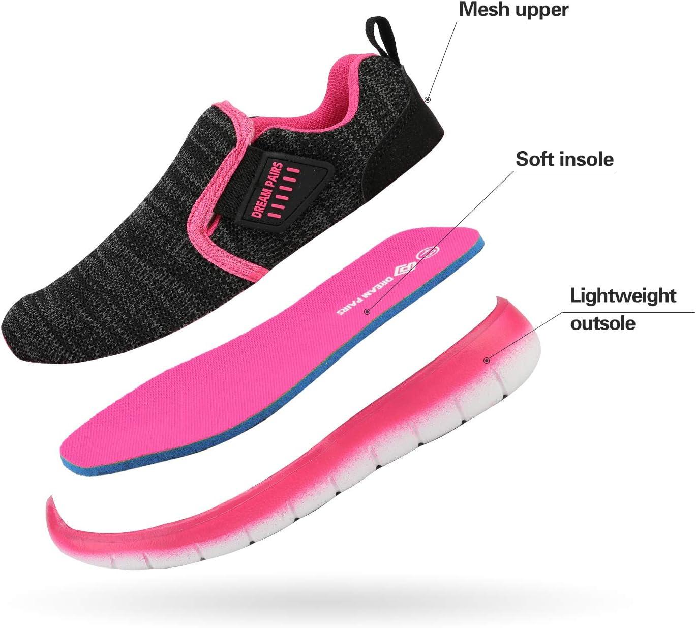 imageDREAM PAIRS Boys Girls Shoes Kids Slip on Tennis EZOns MightyMovers Running Athletic Barefoot Zero Drop Sports SneakersBlackFuchsia
