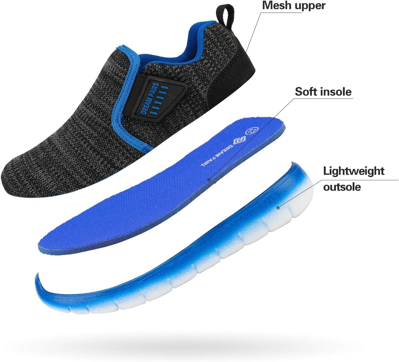 imageDREAM PAIRS Boys Girls Shoes Kids Slip on Tennis EZOns MightyMovers Running Athletic Barefoot Zero Drop Sports SneakersBlackGreyRoyal