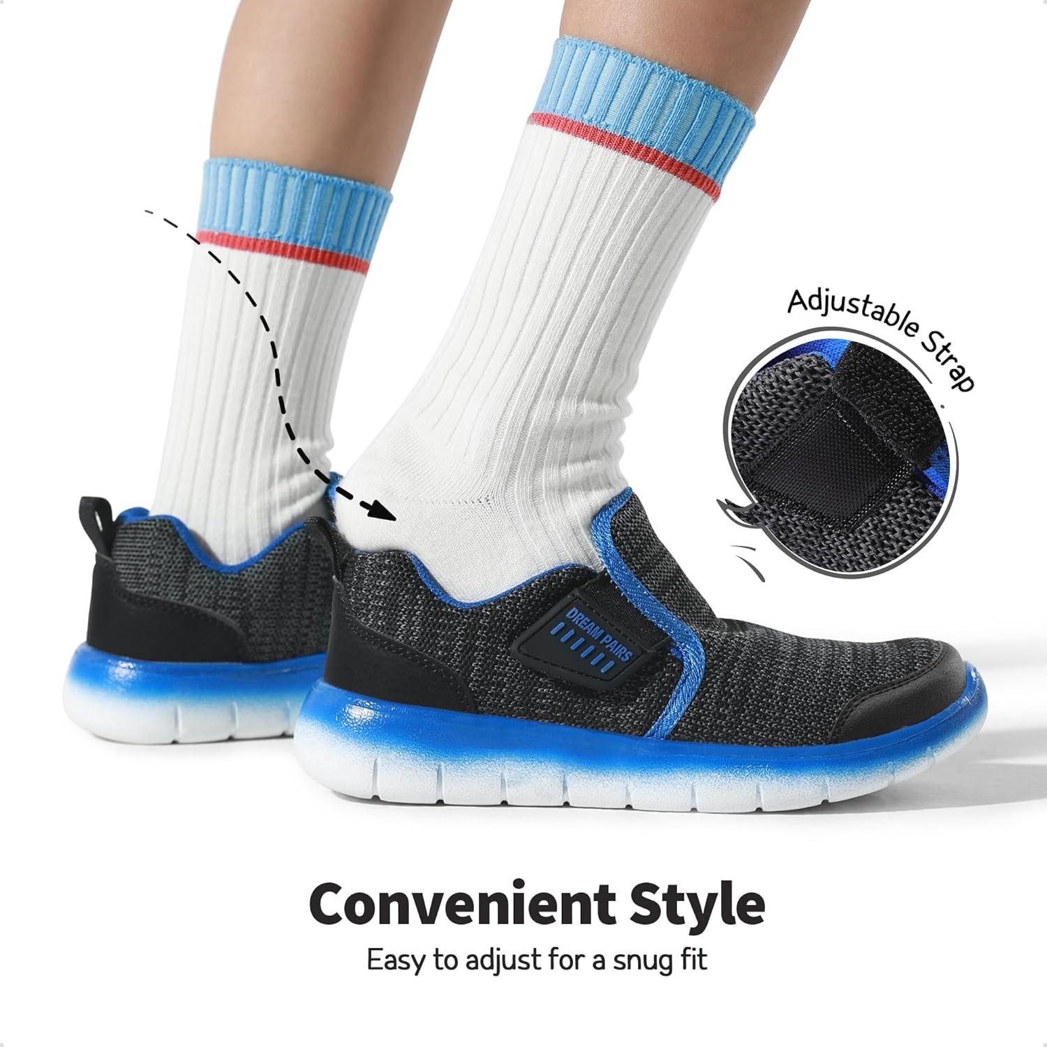 imageDREAM PAIRS Boys Girls Shoes Kids Slip on Tennis EZOns MightyMovers Running Athletic Barefoot Zero Drop Sports SneakersGreyRoyal