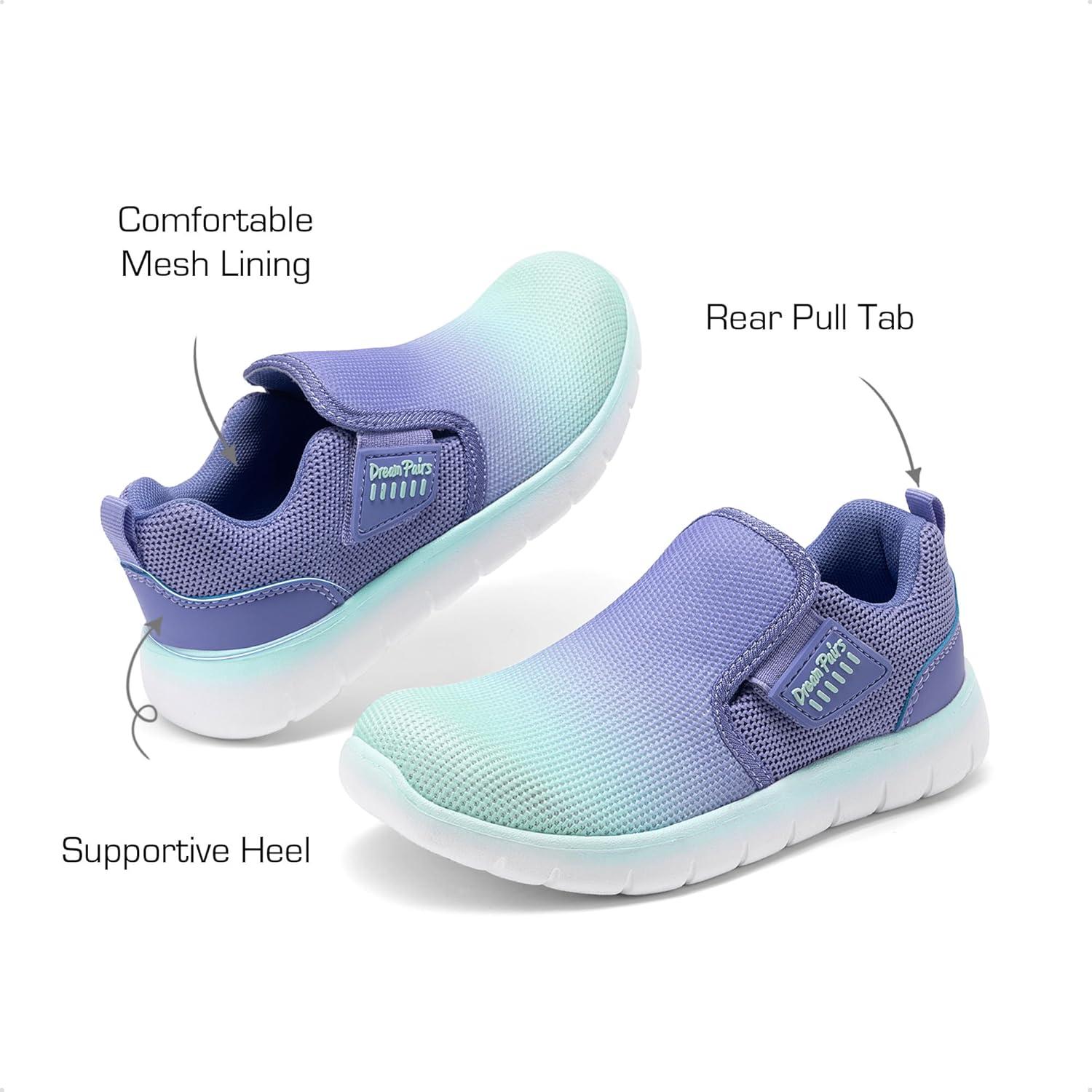 imageDREAM PAIRS Boys Girls Shoes Kids Slip on Tennis EZOns MightyMovers Running Athletic Barefoot Zero Drop Sports SneakersLight GreenBlue
