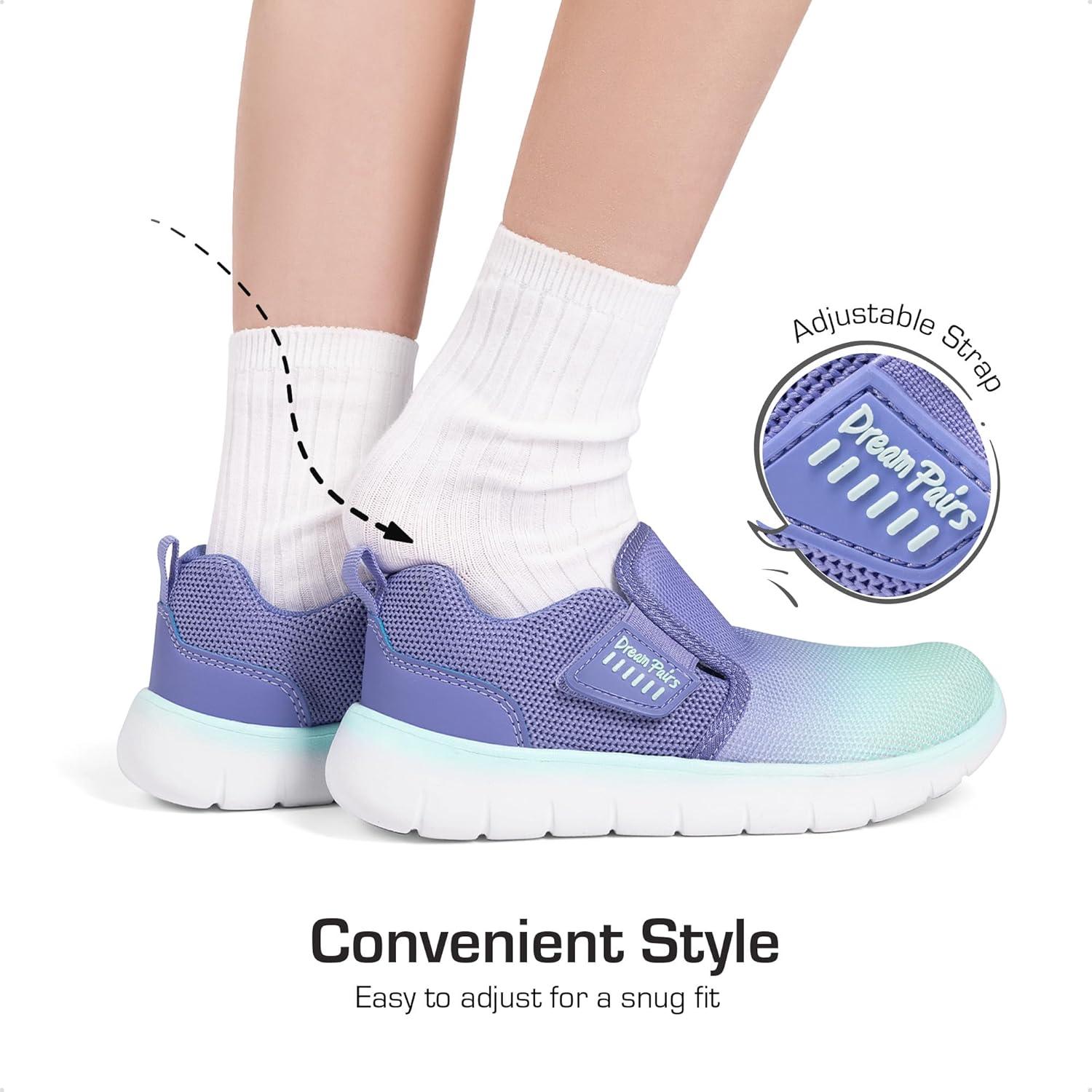 imageDREAM PAIRS Boys Girls Shoes Kids Slip on Tennis EZOns MightyMovers Running Athletic Barefoot Zero Drop Sports SneakersLight GreenBlue