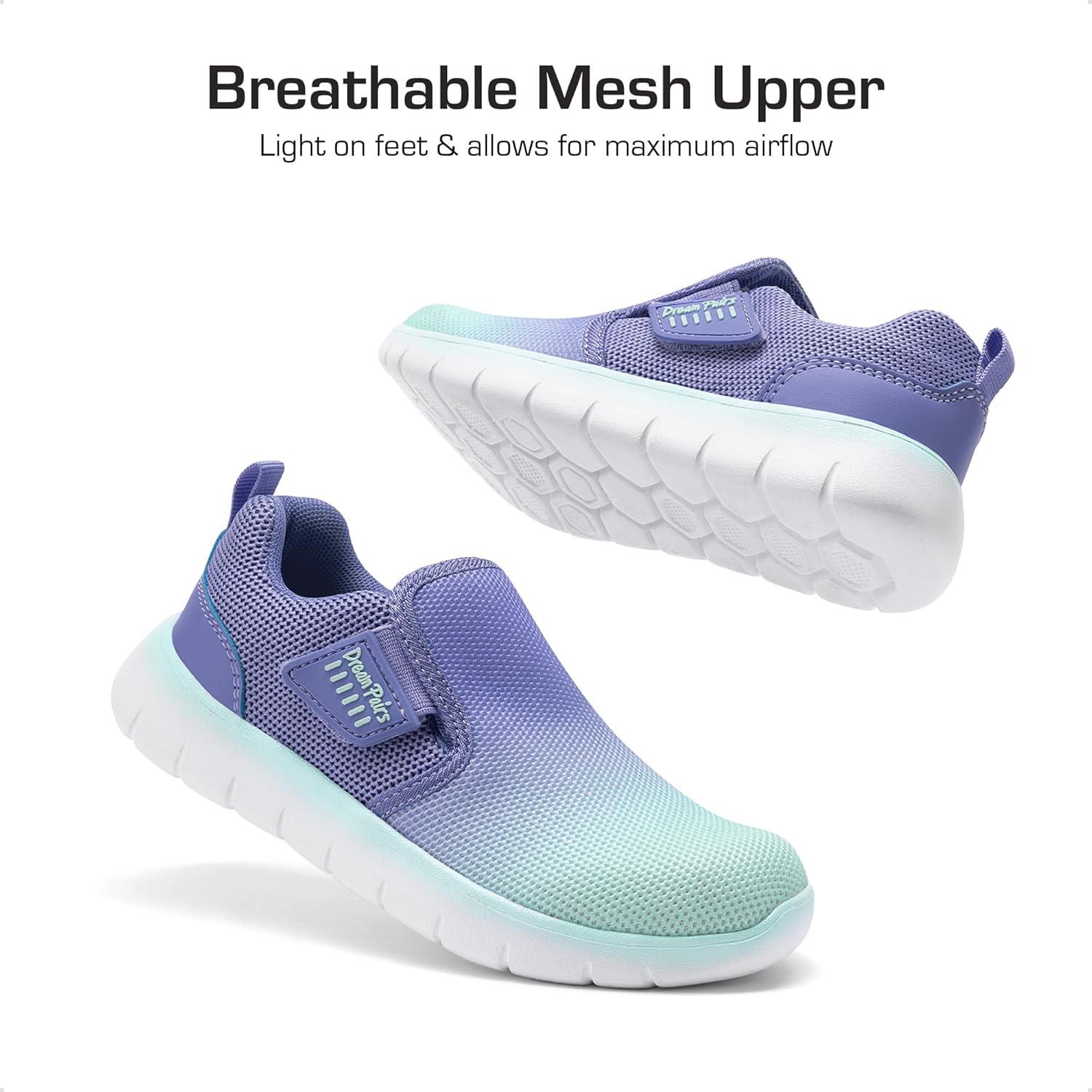 imageDREAM PAIRS Boys Girls Shoes Kids Slip on Tennis EZOns MightyMovers Running Athletic Barefoot Zero Drop Sports SneakersLight GreenBlue