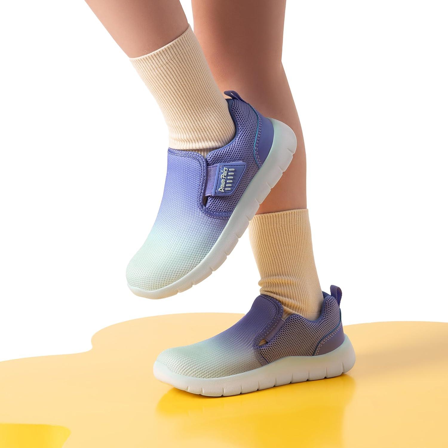 imageDREAM PAIRS Boys Girls Shoes Kids Slip on Tennis EZOns MightyMovers Running Athletic Barefoot Zero Drop Sports SneakersLight GreenBlue