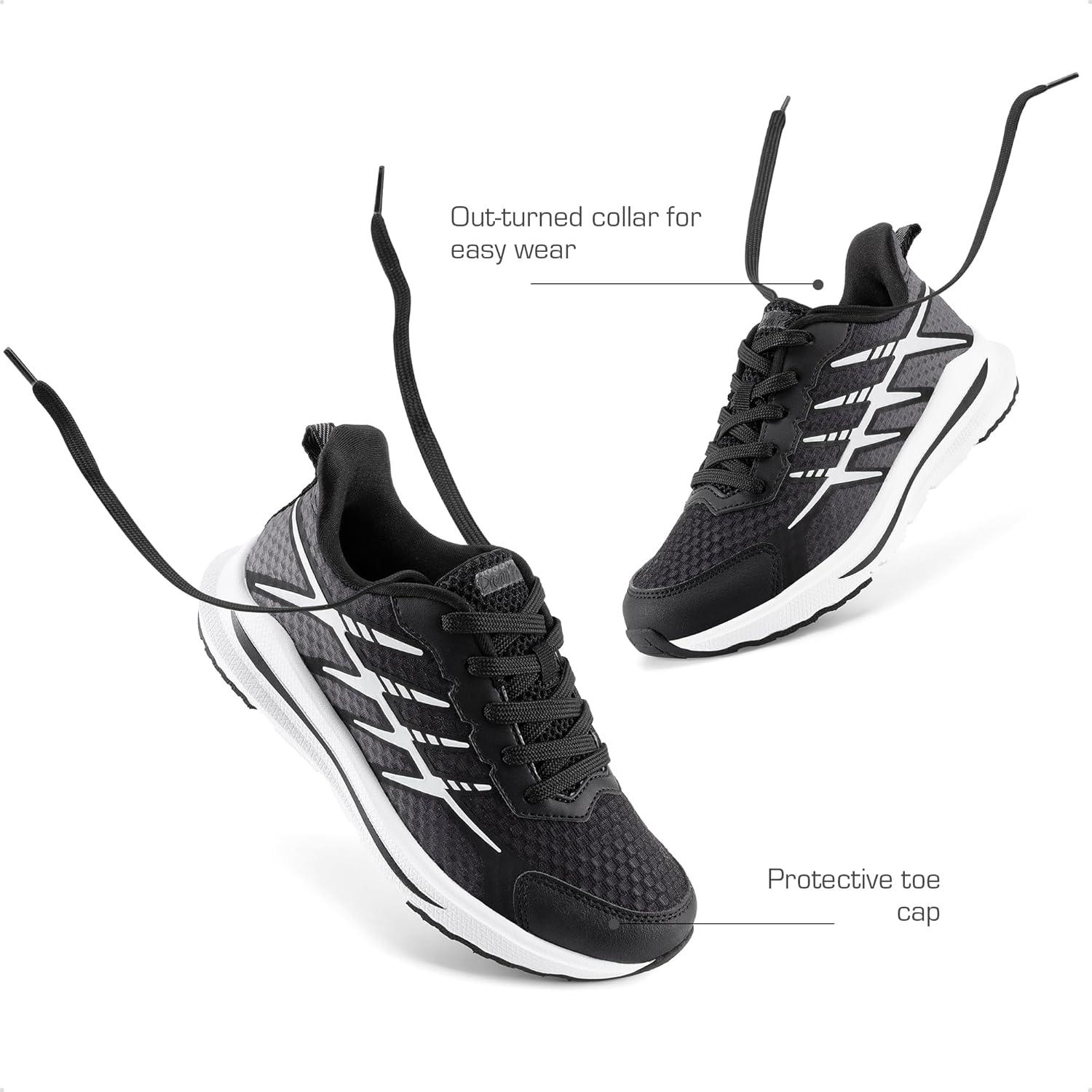 imageDREAM PAIRS Boys Girls Shoes Kids Tennis Athletic Running Footwear Lace Up Walking DuraPlay Breathable Lightweight Sneakers for LittleBig KidBlack