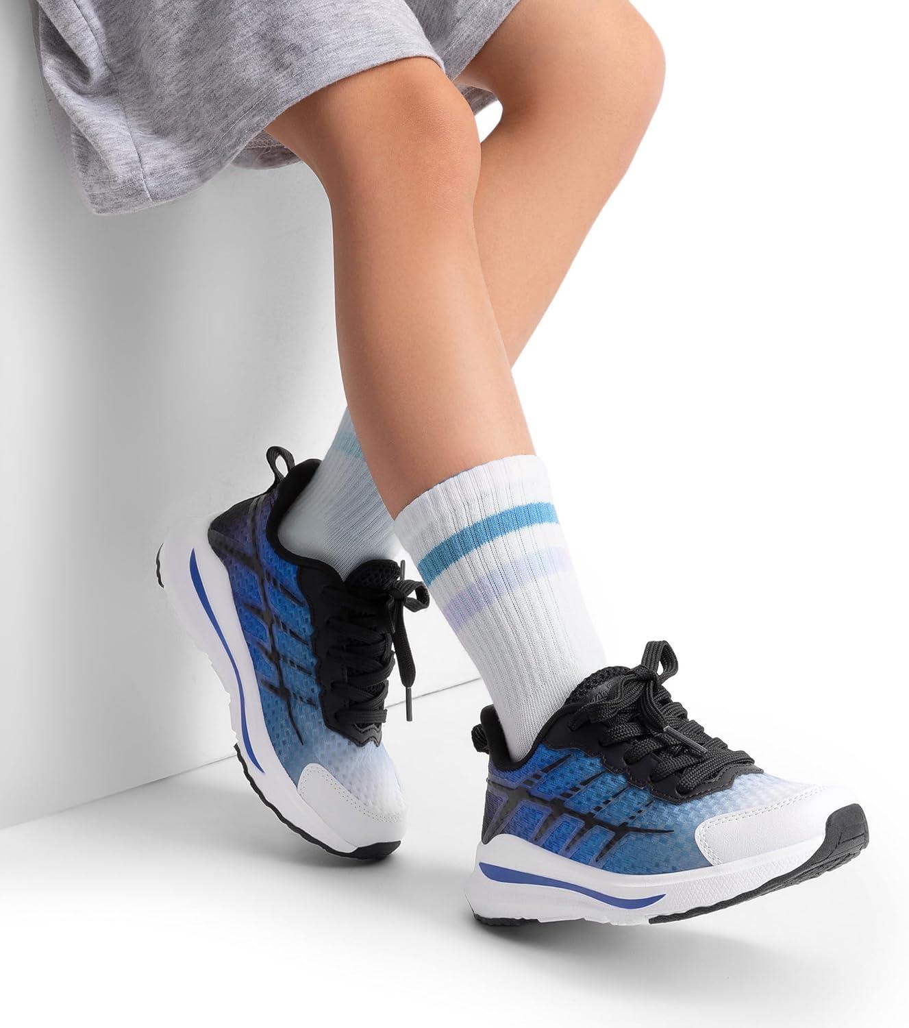 imageDREAM PAIRS Boys Girls Shoes Kids Tennis Athletic Running Footwear Lace Up Walking DuraPlay Breathable Lightweight Sneakers for LittleBig KidBlackBlue