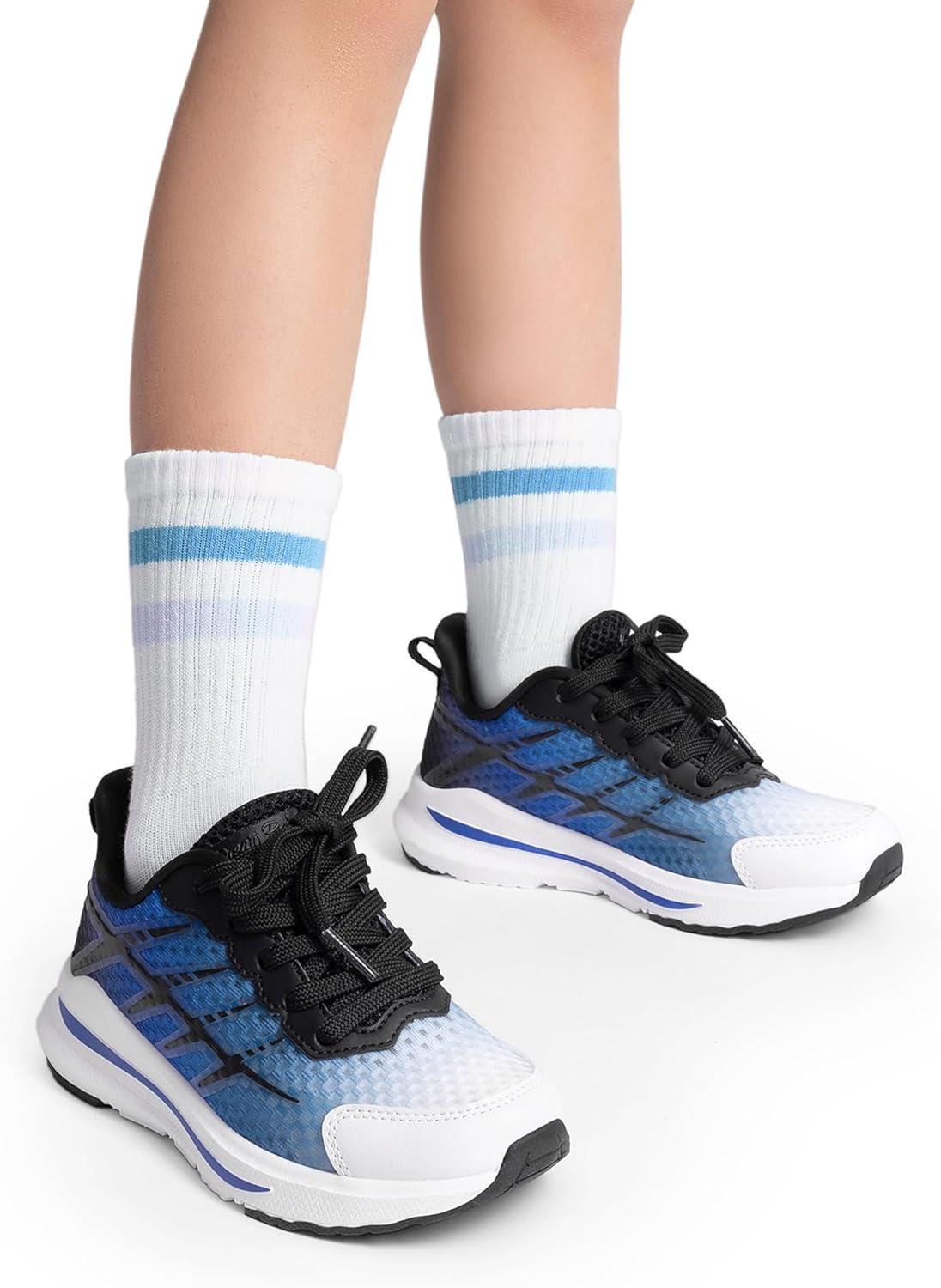 imageDREAM PAIRS Boys Girls Shoes Kids Tennis Athletic Running Footwear Lace Up Walking DuraPlay Breathable Lightweight Sneakers for LittleBig KidBlackBlue