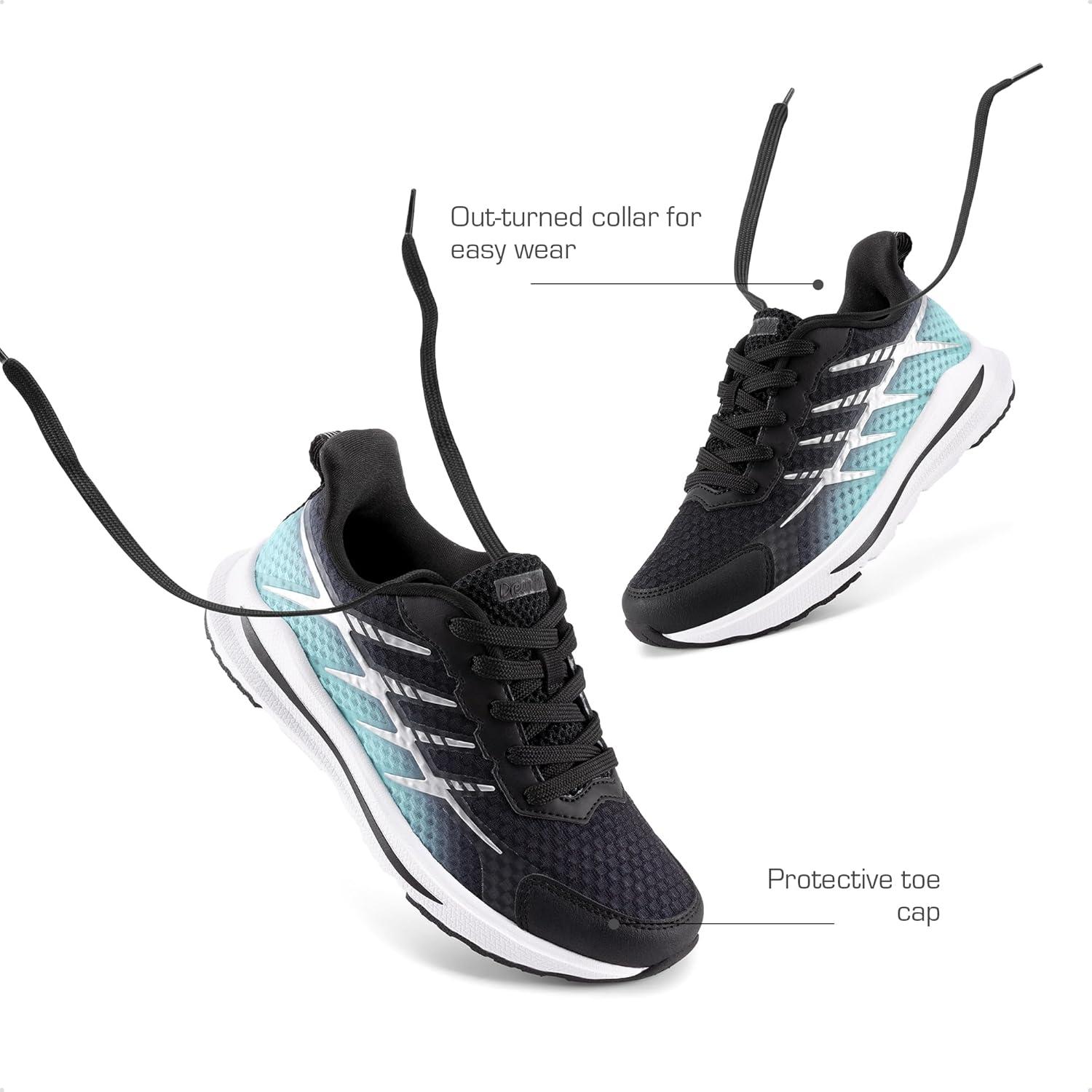 imageDREAM PAIRS Boys Girls Shoes Kids Tennis Athletic Running Footwear Lace Up Walking DuraPlay Breathable Lightweight Sneakers for LittleBig KidBlackLight Green