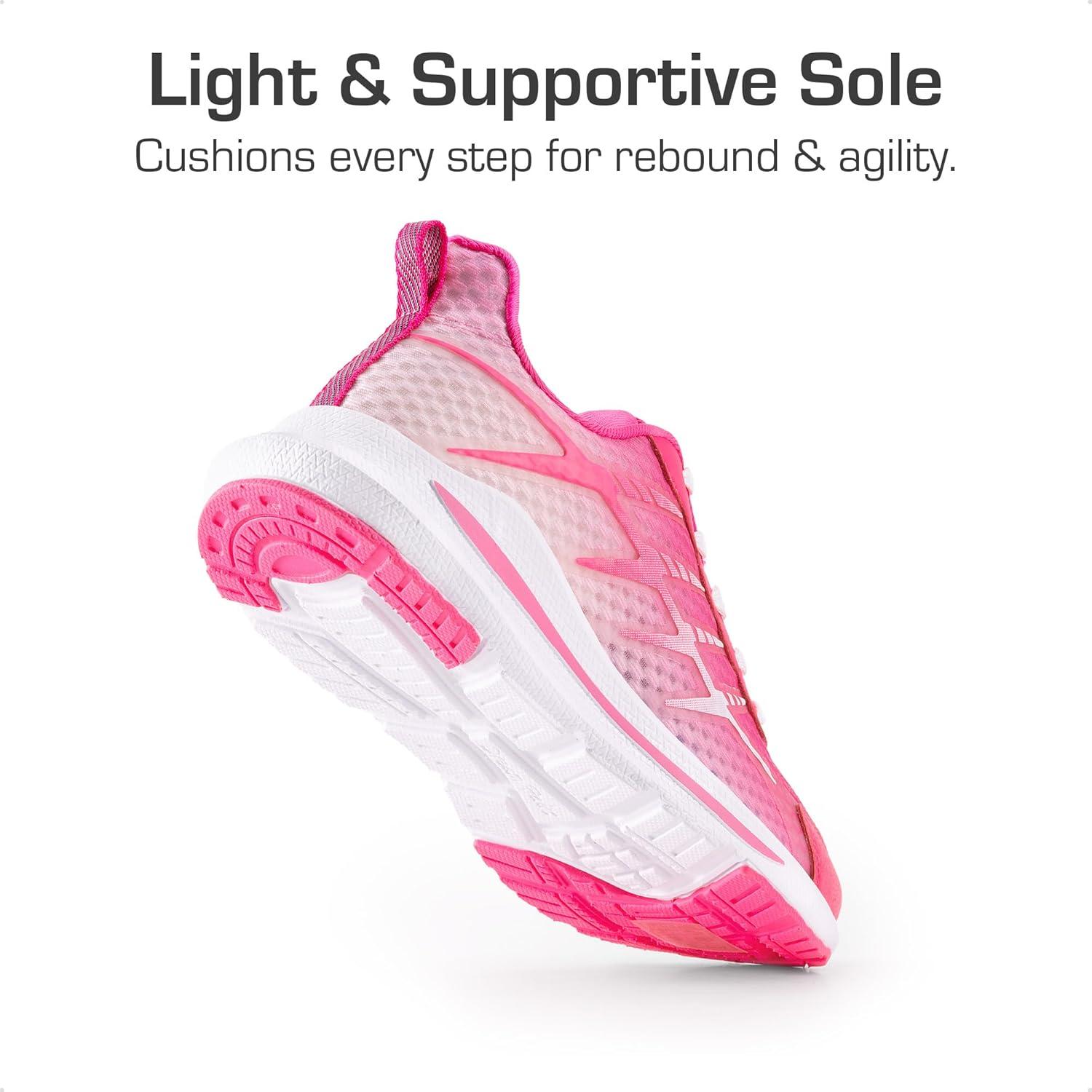 imageDREAM PAIRS Boys Girls Shoes Kids Tennis Athletic Running Footwear Lace Up Walking DuraPlay Breathable Lightweight Sneakers for LittleBig KidHot Pink