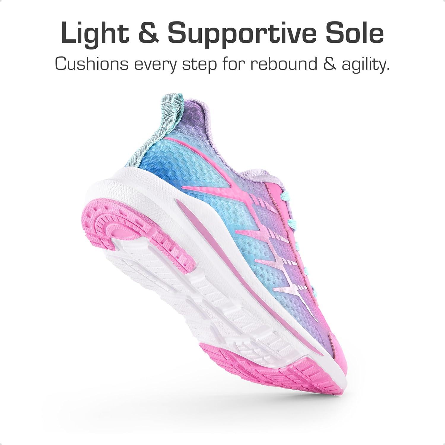 imageDREAM PAIRS Boys Girls Shoes Kids Tennis Athletic Running Footwear Lace Up Walking DuraPlay Breathable Lightweight Sneakers for LittleBig KidPurplePink