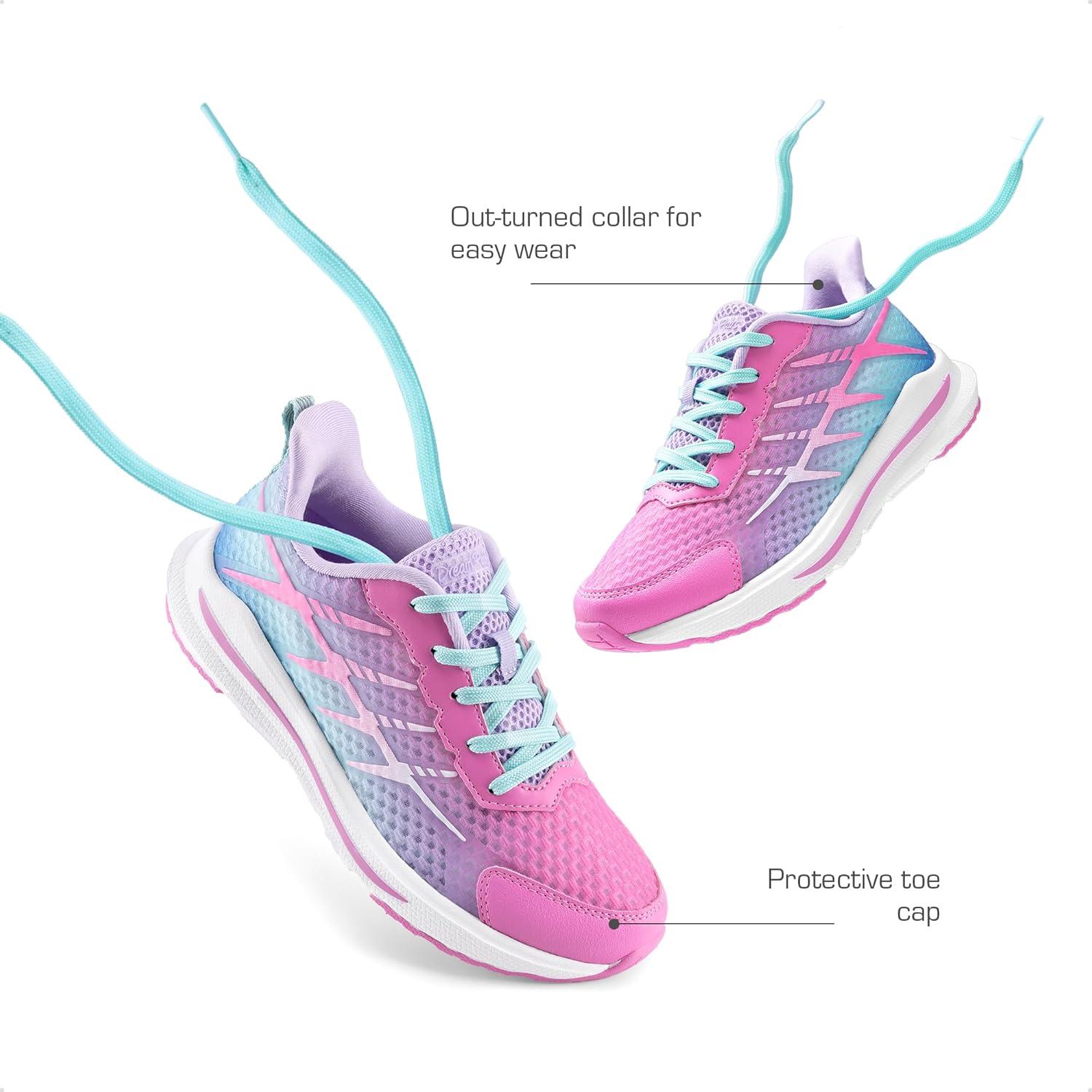 imageDREAM PAIRS Boys Girls Shoes Kids Tennis Athletic Running Footwear Lace Up Walking DuraPlay Breathable Lightweight Sneakers for LittleBig KidPurplePink