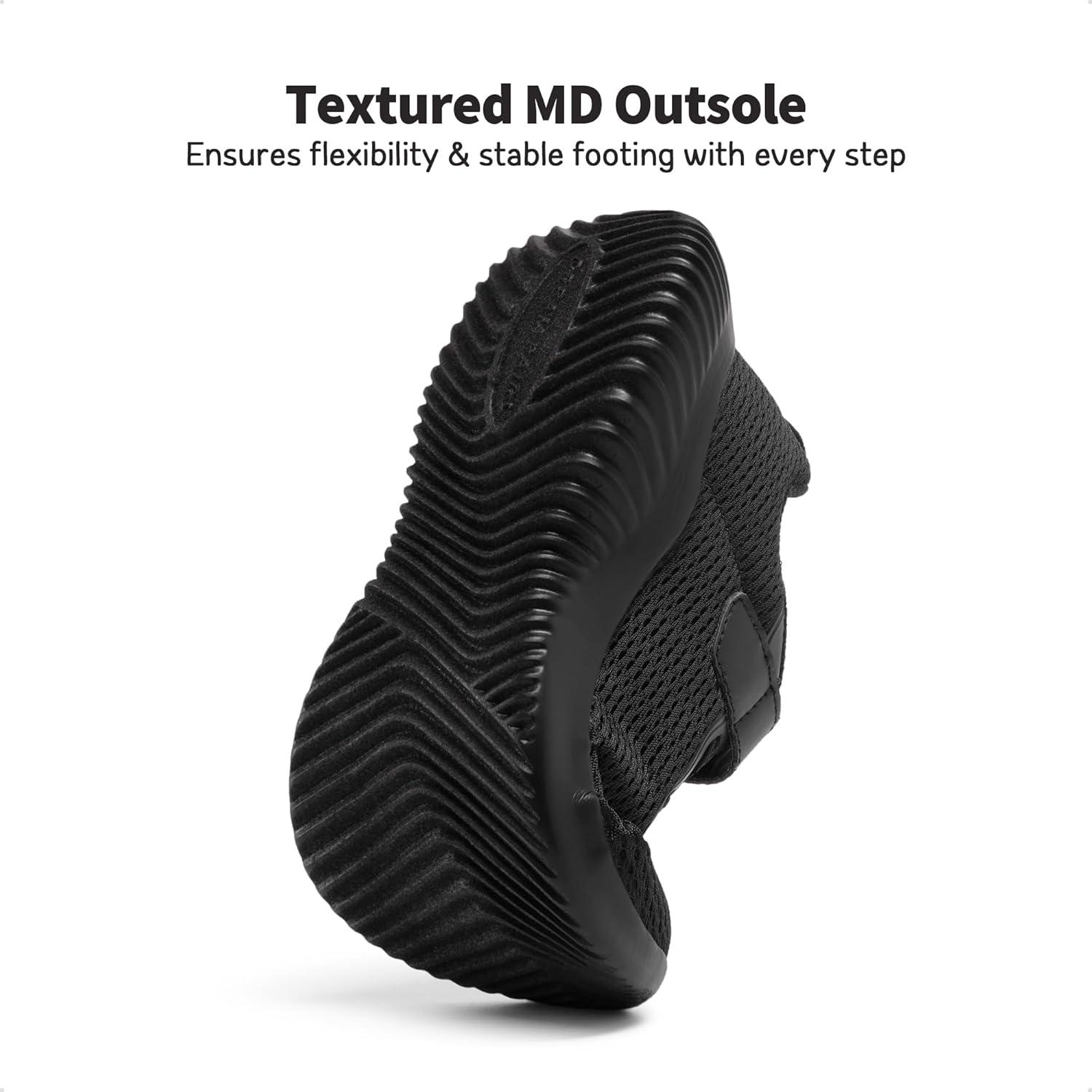 imageDREAM PAIRS Boys Girls Shoes Kids Tennis EZOns FunRun Breathable Running Athletic Sport SneakersBlack Monochrome