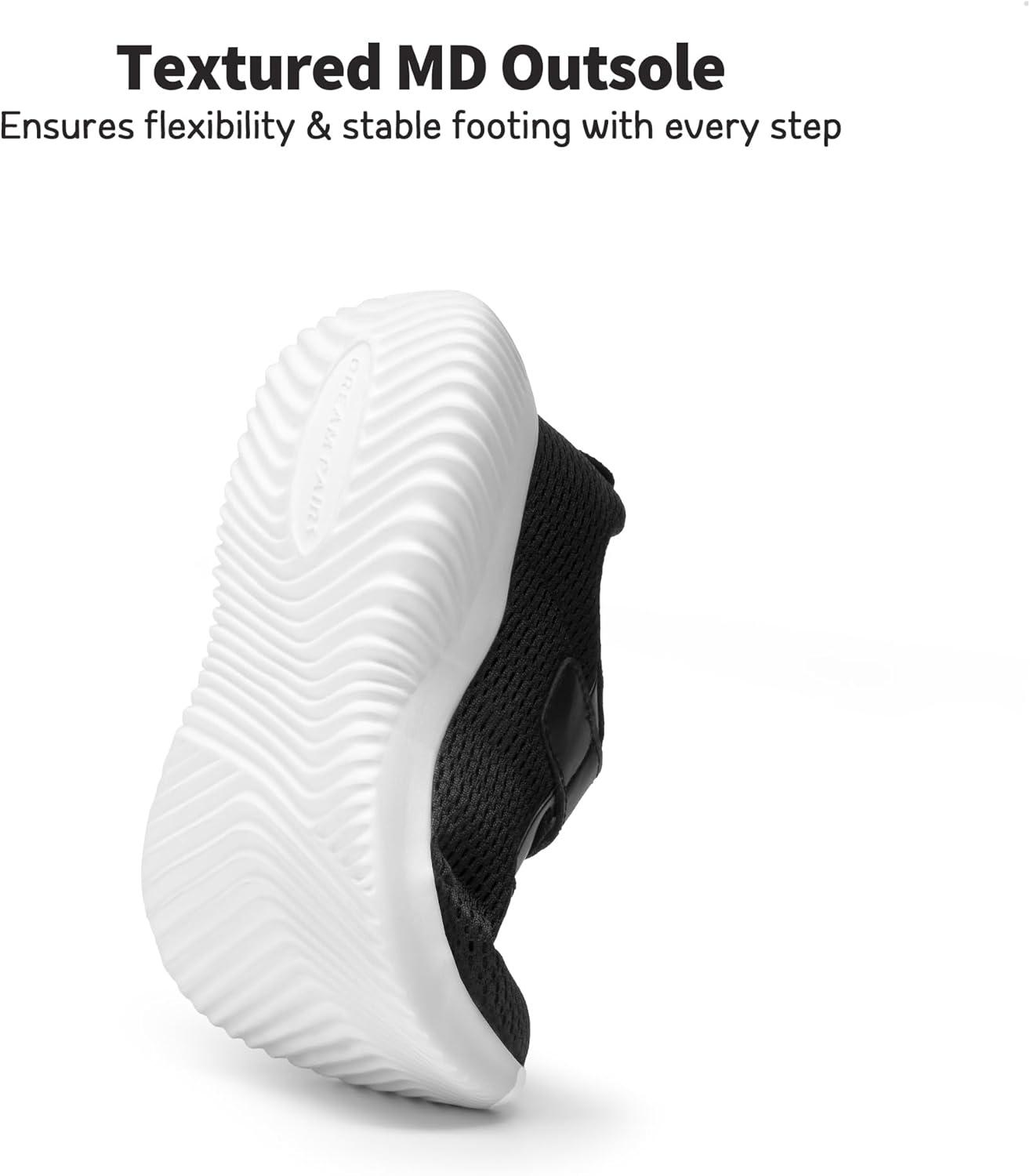 imageDREAM PAIRS Boys Girls Shoes Kids Tennis EZOns FunRun Breathable Running Athletic Sport SneakersBlackWhite