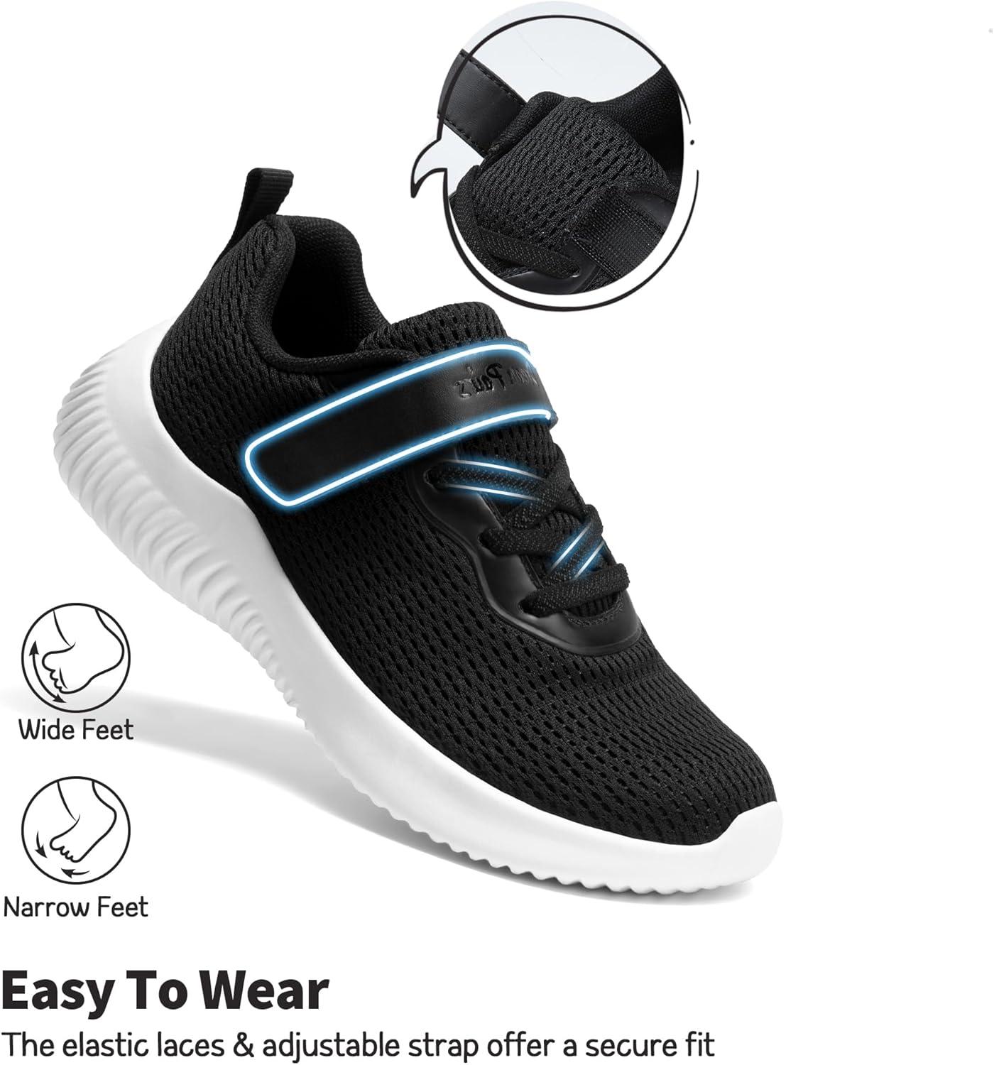 imageDREAM PAIRS Boys Girls Shoes Kids Tennis EZOns FunRun Breathable Running Athletic Sport SneakersBlackWhite