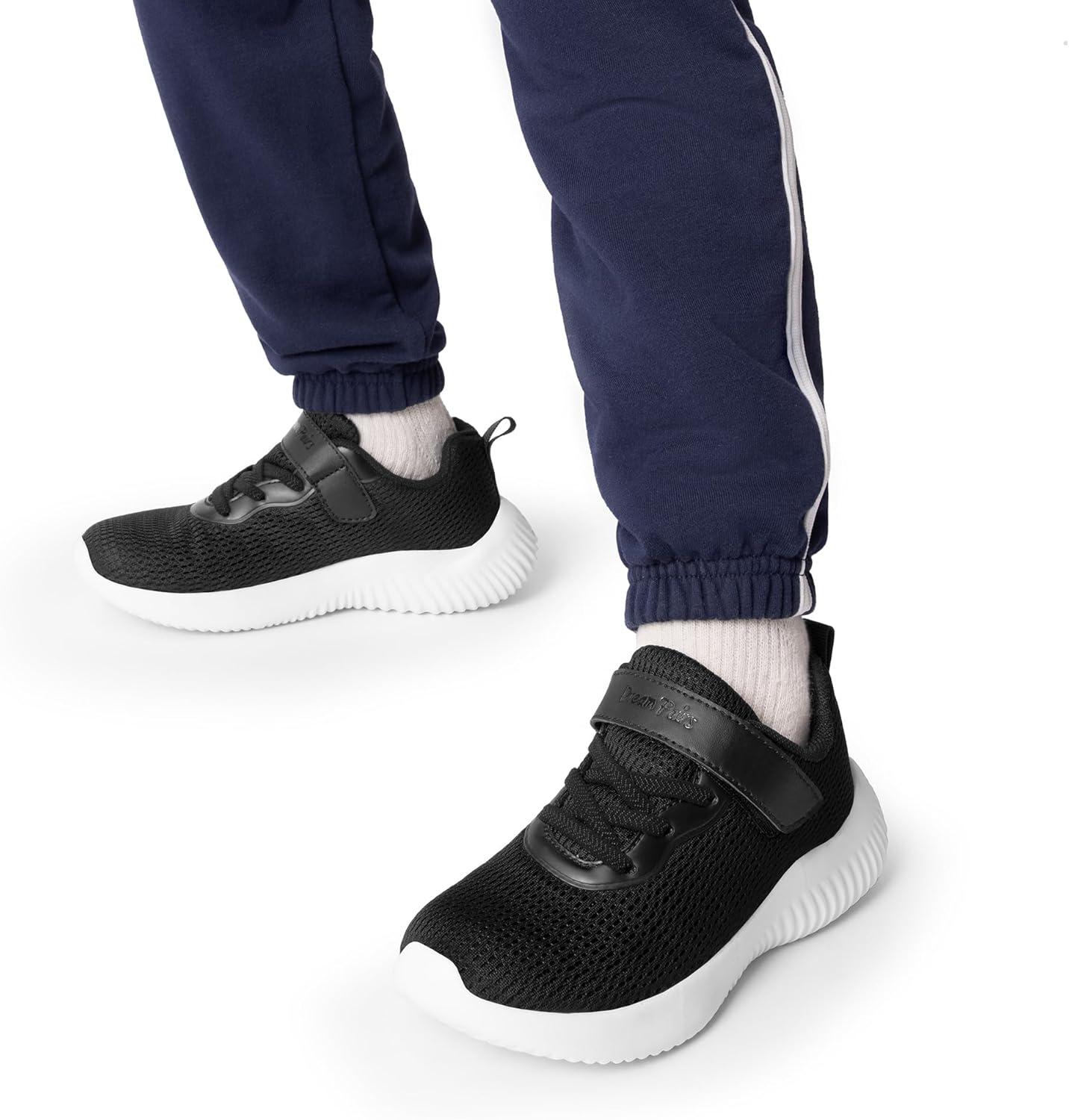 imageDREAM PAIRS Boys Girls Shoes Kids Tennis EZOns FunRun Breathable Running Athletic Sport SneakersBlackWhite