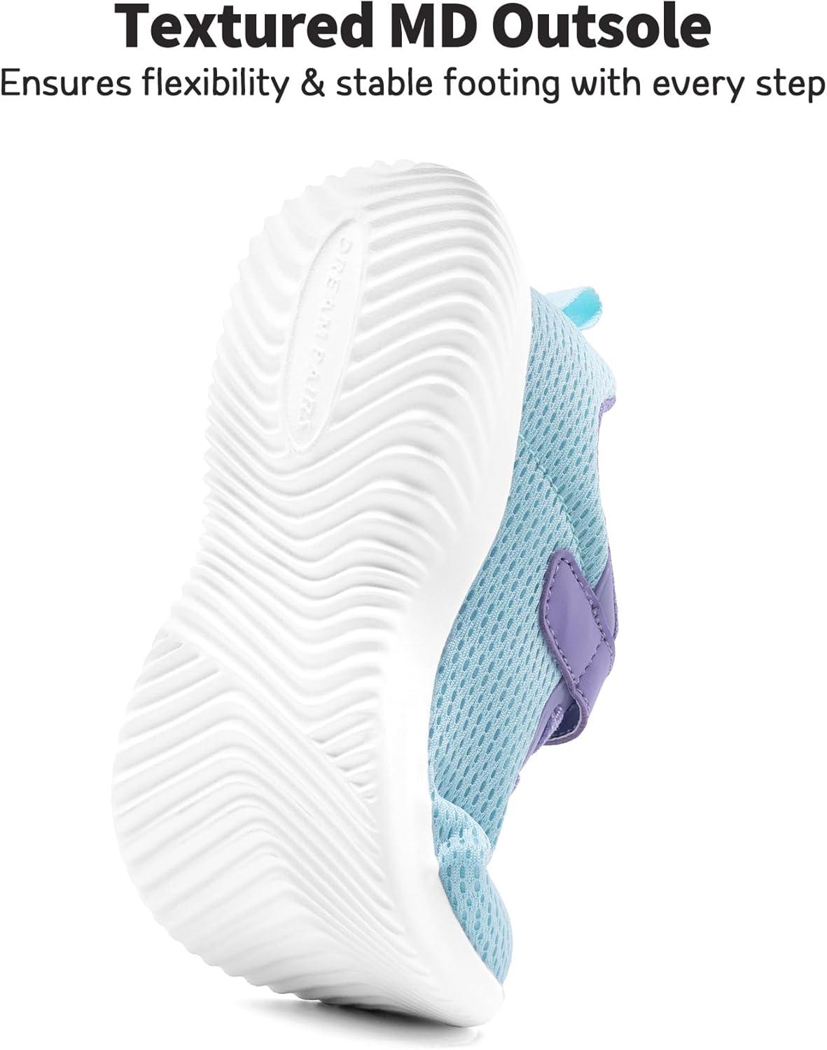 imageDREAM PAIRS Boys Girls Shoes Kids Tennis EZOns FunRun Breathable Running Athletic Sport SneakersBluePurplemesh