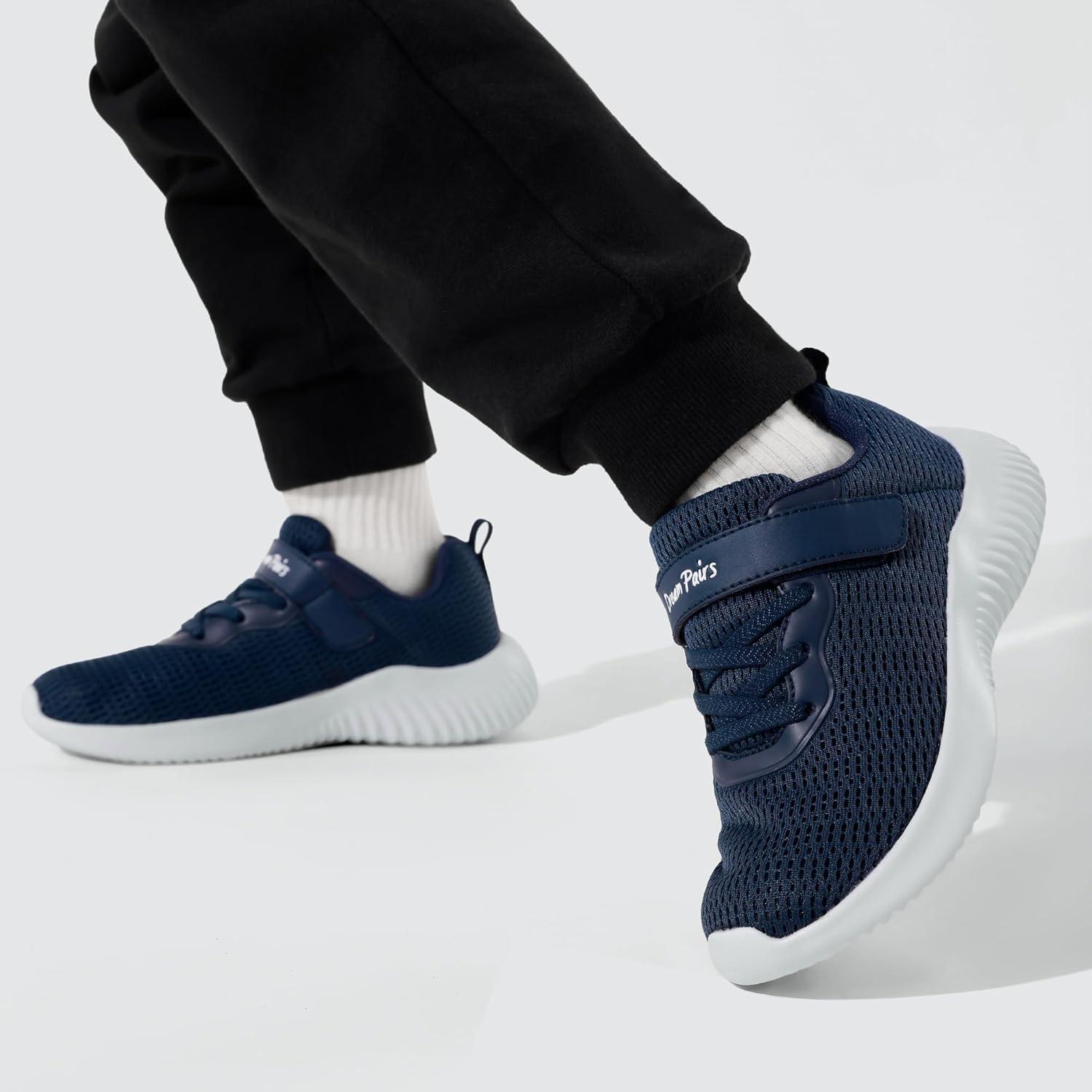 imageDREAM PAIRS Boys Girls Shoes Kids Tennis EZOns FunRun Breathable Running Athletic Sport SneakersDarkBlue