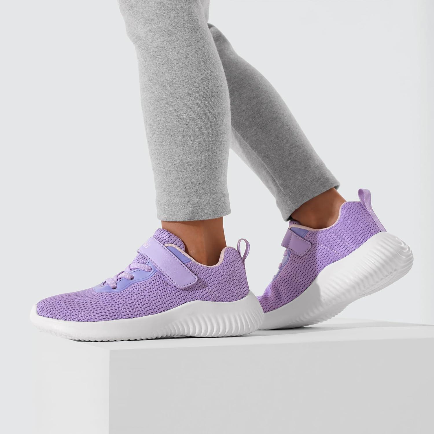 imageDREAM PAIRS Boys Girls Shoes Kids Tennis EZOns FunRun Breathable Running Athletic Sport SneakersLight Purple