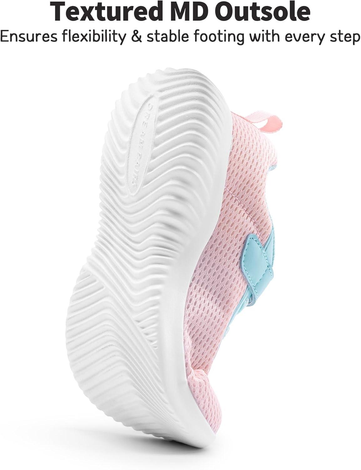 imageDREAM PAIRS Boys Girls Shoes Kids Tennis EZOns FunRun Breathable Running Athletic Sport SneakersPinkBluemesh