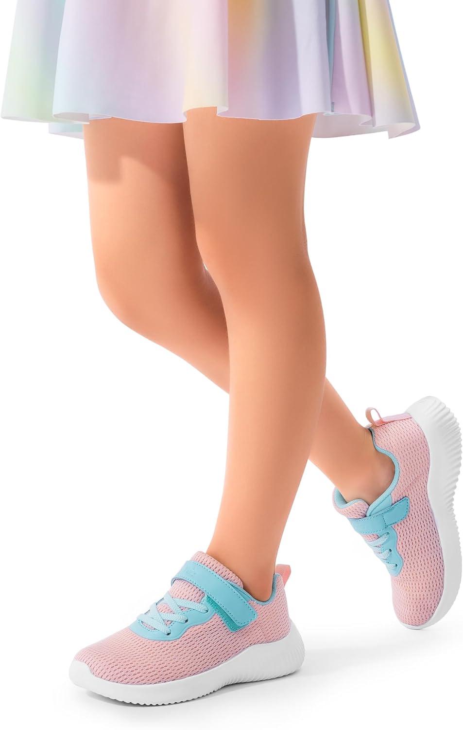 imageDREAM PAIRS Boys Girls Shoes Kids Tennis EZOns FunRun Breathable Running Athletic Sport SneakersPinkBluemesh