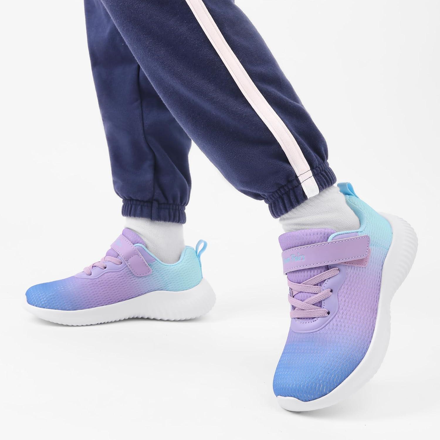 imageDREAM PAIRS Boys Girls Shoes Kids Tennis EZOns FunRun Breathable Running Athletic Sport SneakersPurpleBlue