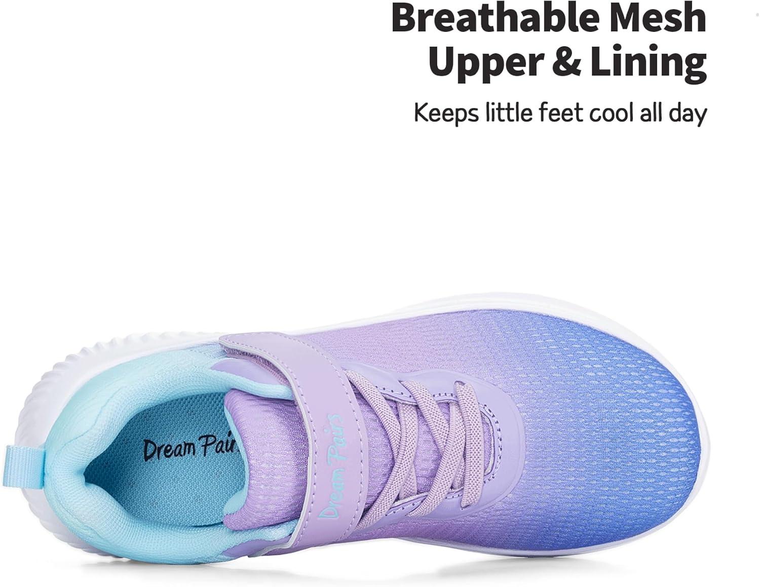 imageDREAM PAIRS Boys Girls Shoes Kids Tennis EZOns FunRun Breathable Running Athletic Sport SneakersPurpleBlue