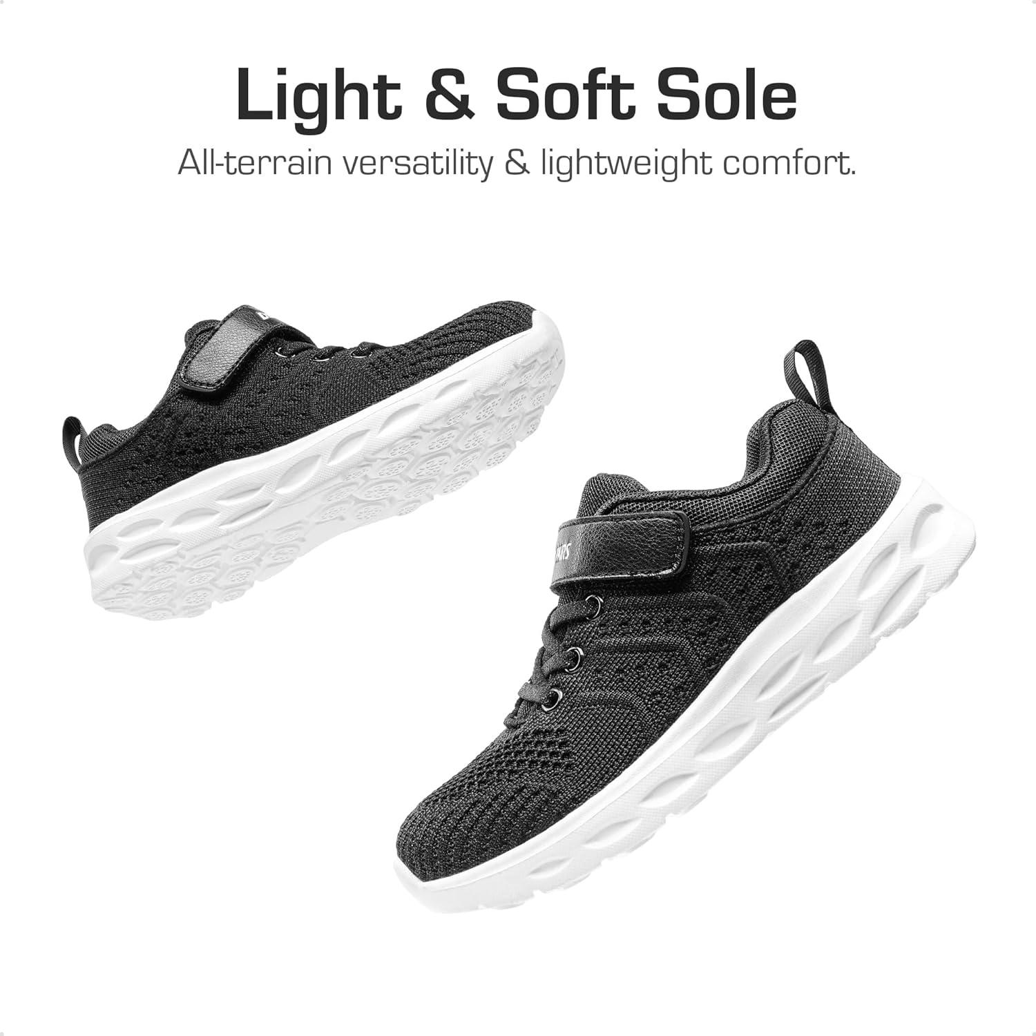 imageDREAM PAIRS Boys Girls Shoes Kids Tennis Footwear EZOns GoGetters Running Athletic School Sneakers for LittleBig KidBlack