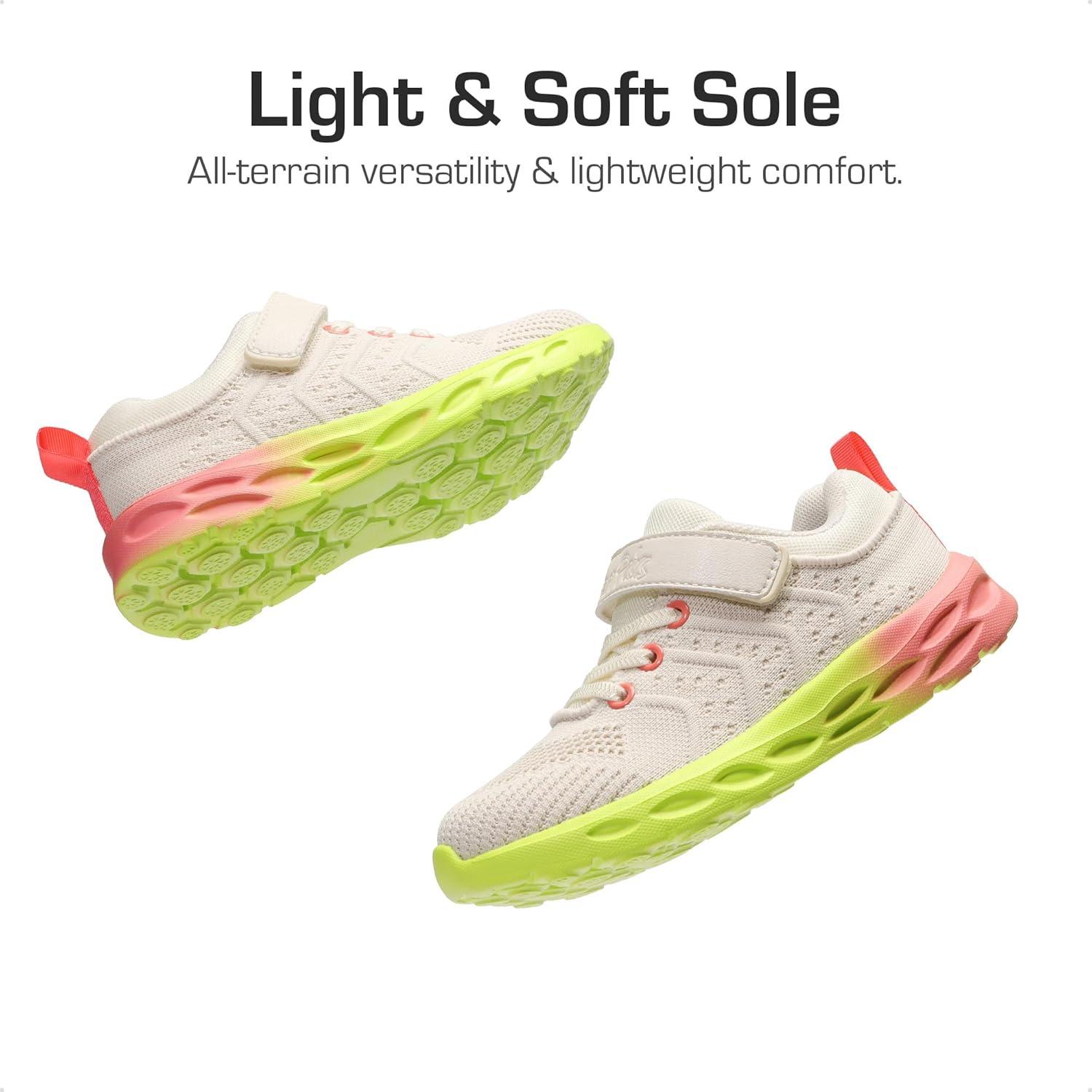 imageDREAM PAIRS Boys Girls Shoes Kids Tennis Footwear EZOns GoGetters Running Athletic School Sneakers for LittleBig KidLight GreyRainbow