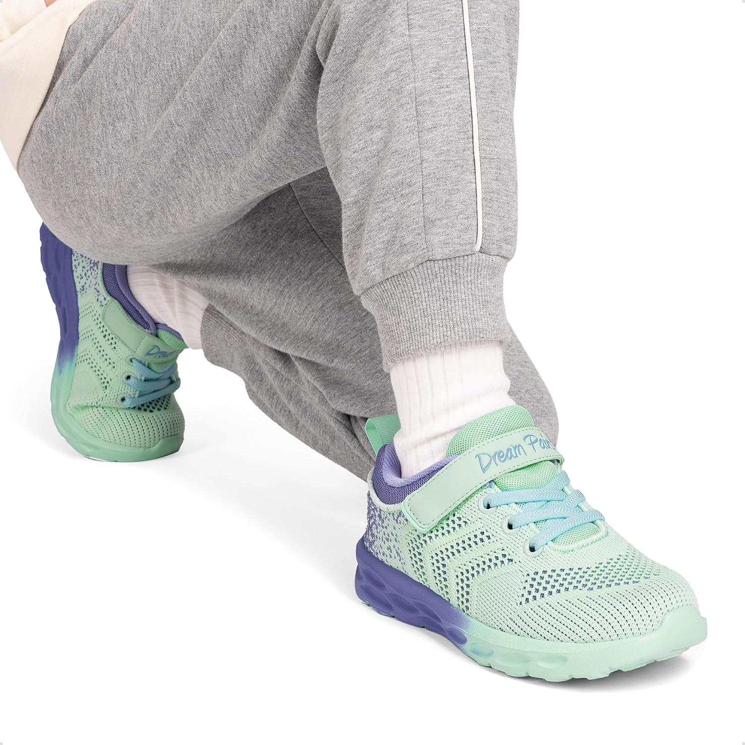 imageDREAM PAIRS Boys Girls Shoes Kids Tennis Footwear EZOns GoGetters Running Athletic School Sneakers for LittleBig KidMint GreenPurple