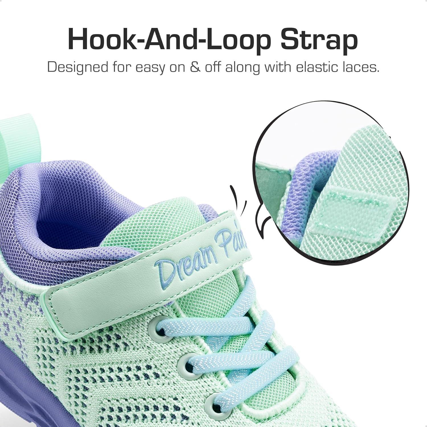 imageDREAM PAIRS Boys Girls Shoes Kids Tennis Footwear EZOns GoGetters Running Athletic School Sneakers for LittleBig KidMint GreenPurple