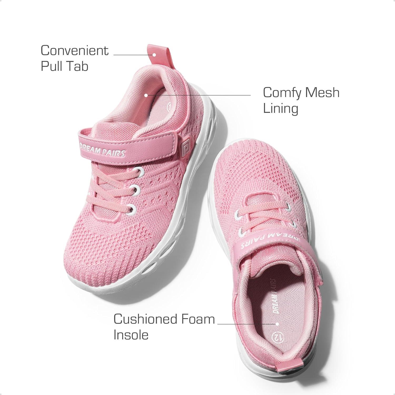 imageDREAM PAIRS Boys Girls Shoes Kids Tennis Footwear EZOns GoGetters Running Athletic School Sneakers for LittleBig KidPink