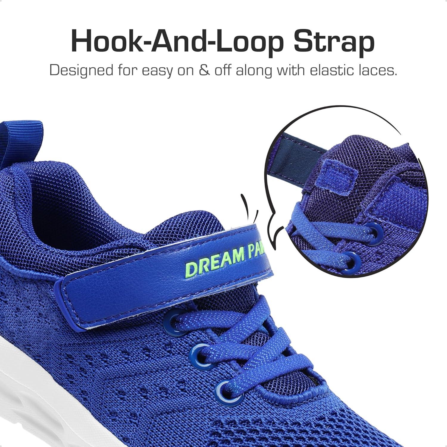 imageDREAM PAIRS Boys Girls Shoes Kids Tennis Footwear EZOns GoGetters Running Athletic School Sneakers for LittleBig KidRoyalBlueGreen