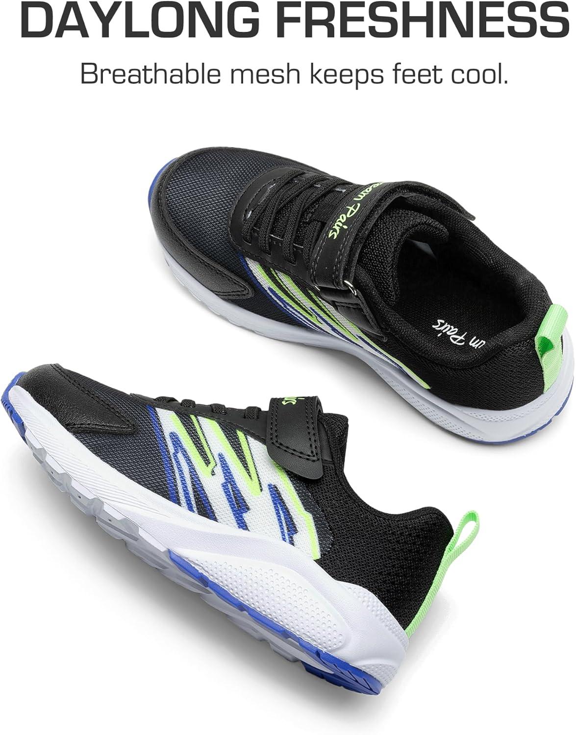 imageDREAM PAIRS Boys Girls Shoes Kids Tennis Running Athletic School Gym Breathable Lightweight Sneakers for LittleBig KidBlack