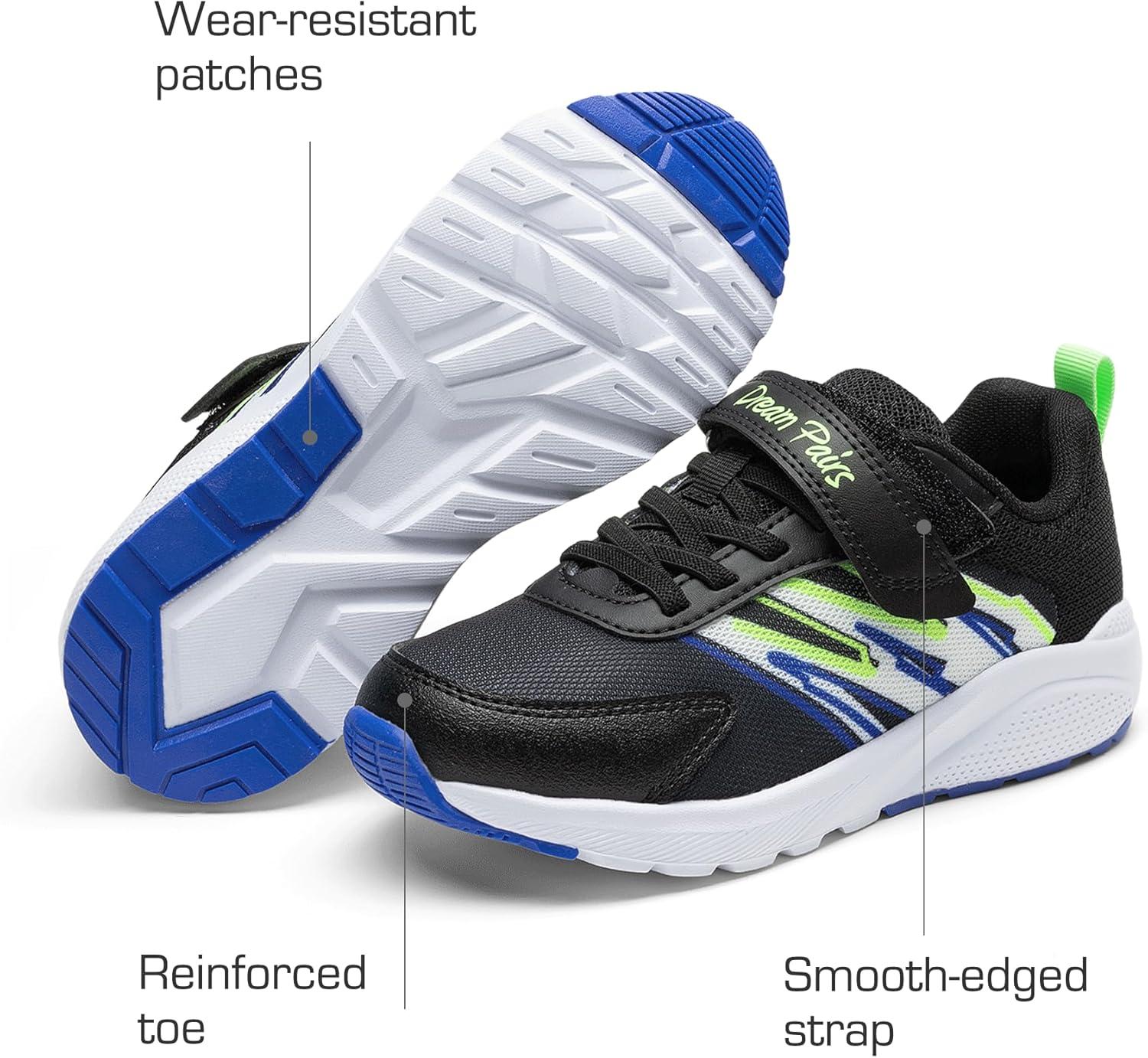 imageDREAM PAIRS Boys Girls Shoes Kids Tennis Running Athletic School Gym Breathable Lightweight Sneakers for LittleBig KidBlack