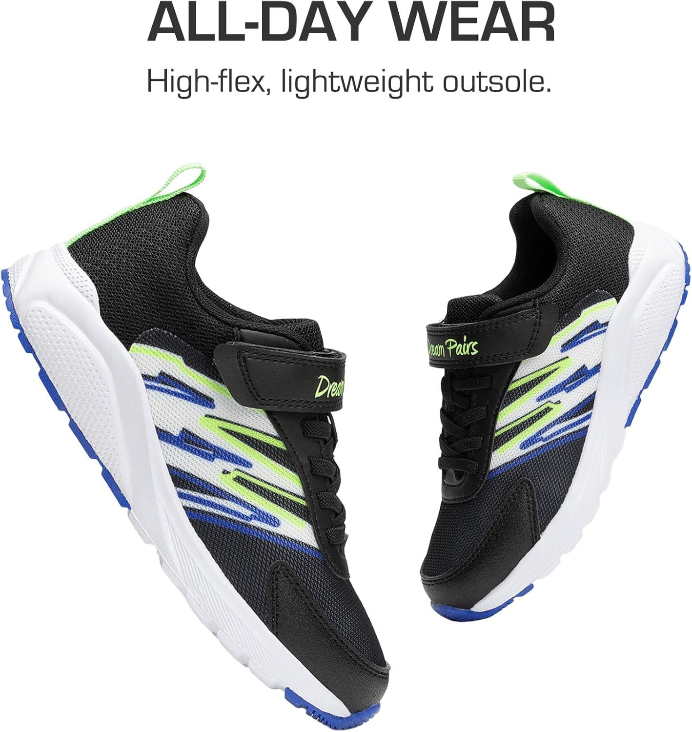 imageDREAM PAIRS Boys Girls Shoes Kids Tennis Running Athletic School Gym Breathable Lightweight Sneakers for LittleBig KidBlack