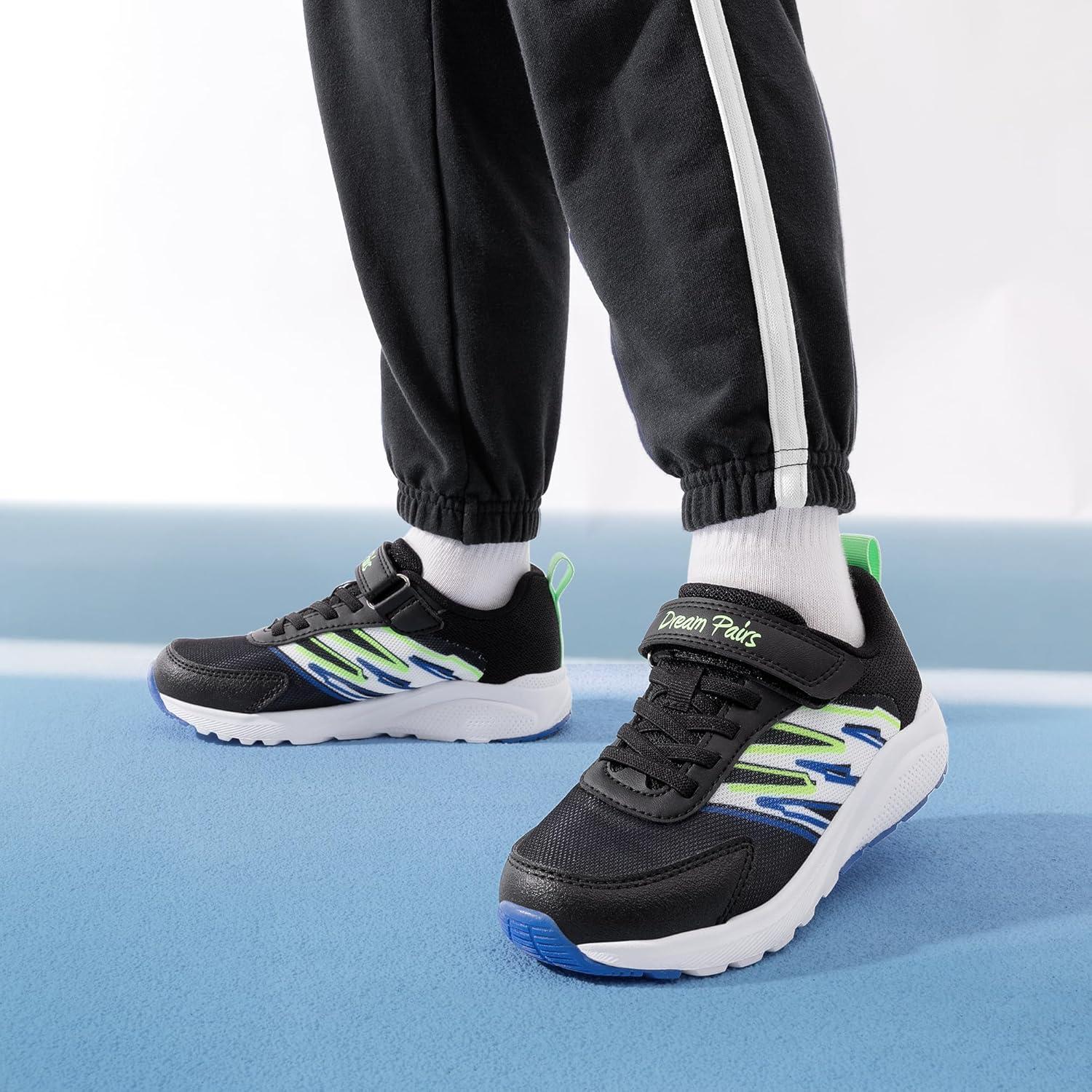 imageDREAM PAIRS Boys Girls Shoes Kids Tennis Running Athletic School Gym Breathable Lightweight Sneakers for LittleBig KidBlack