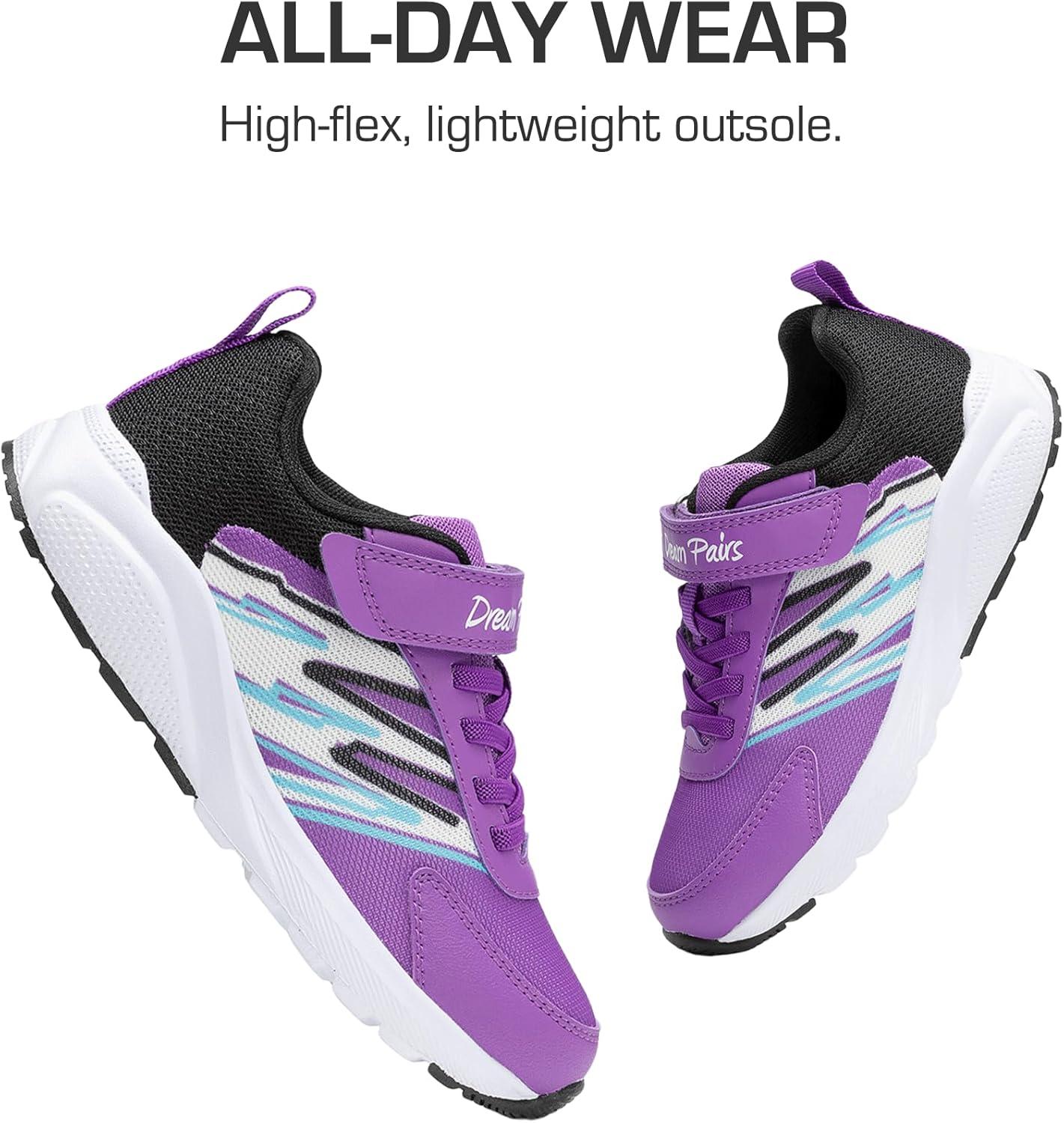 imageDREAM PAIRS Boys Girls Shoes Kids Tennis Running Athletic School Gym Breathable Lightweight Sneakers for LittleBig KidPurple