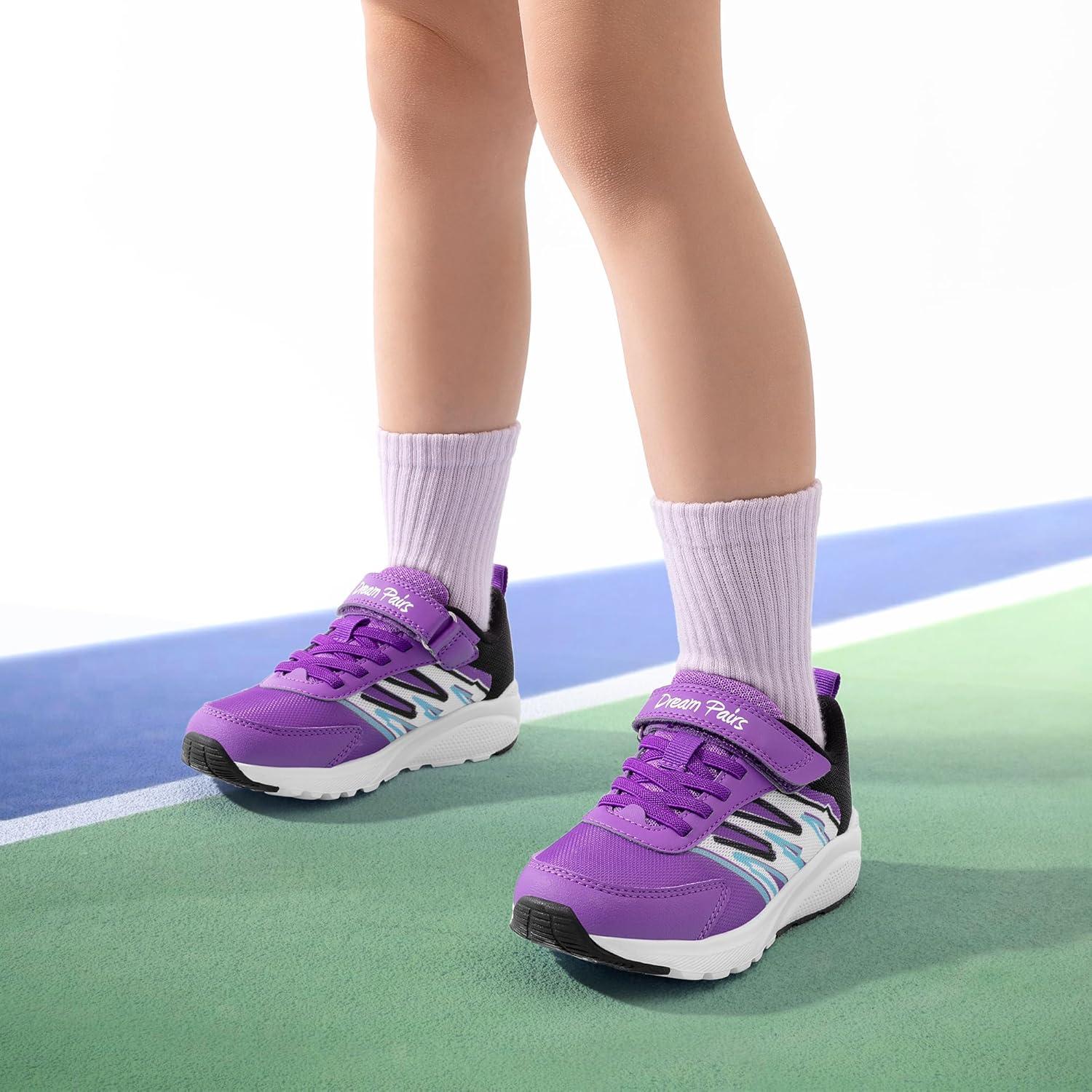 imageDREAM PAIRS Boys Girls Shoes Kids Tennis Running Athletic School Gym Breathable Lightweight Sneakers for LittleBig KidPurple