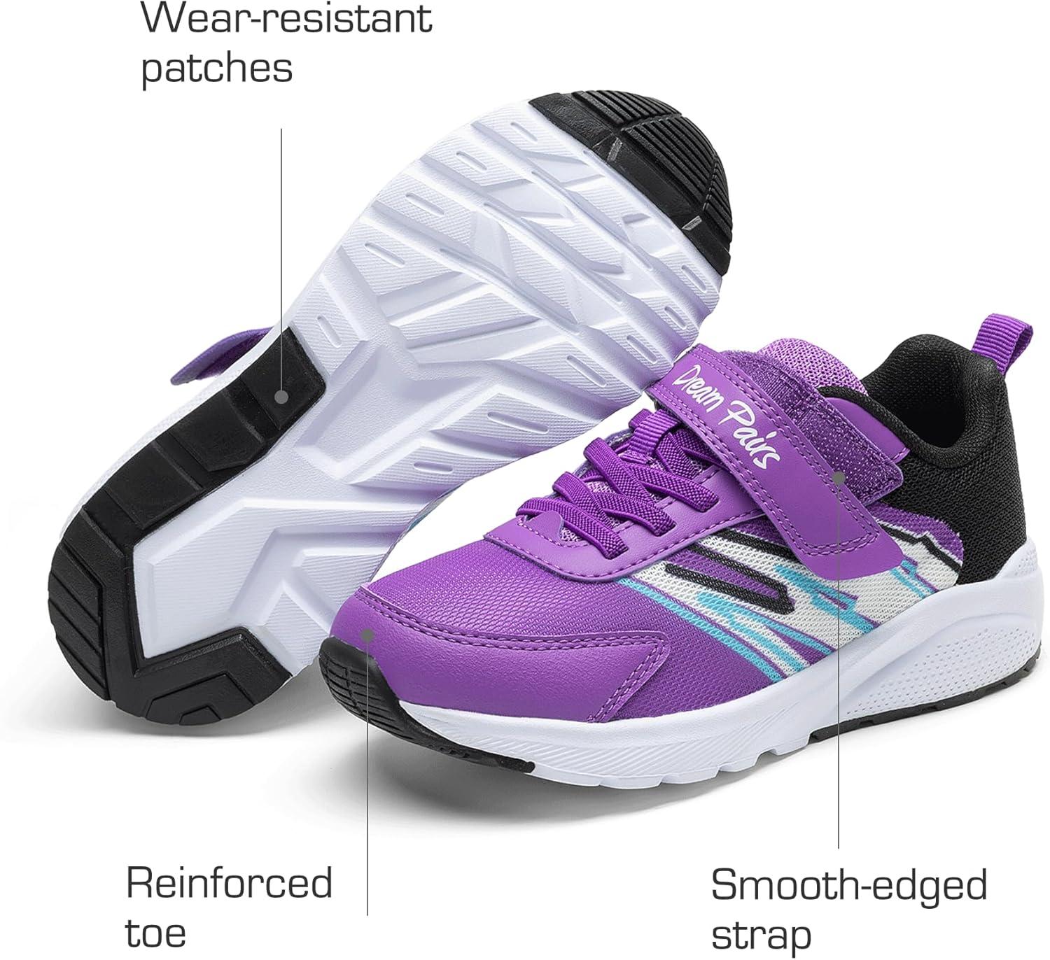 imageDREAM PAIRS Boys Girls Shoes Kids Tennis Running Athletic School Gym Breathable Lightweight Sneakers for LittleBig KidPurple