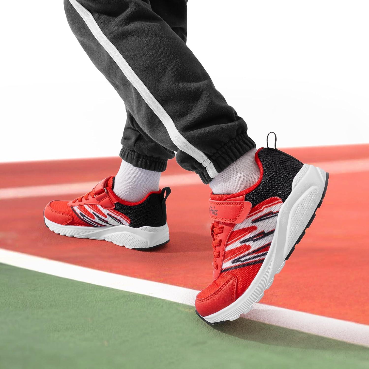 imageDREAM PAIRS Boys Girls Shoes Kids Tennis Running Athletic School Gym Breathable Lightweight Sneakers for LittleBig KidRedBlack