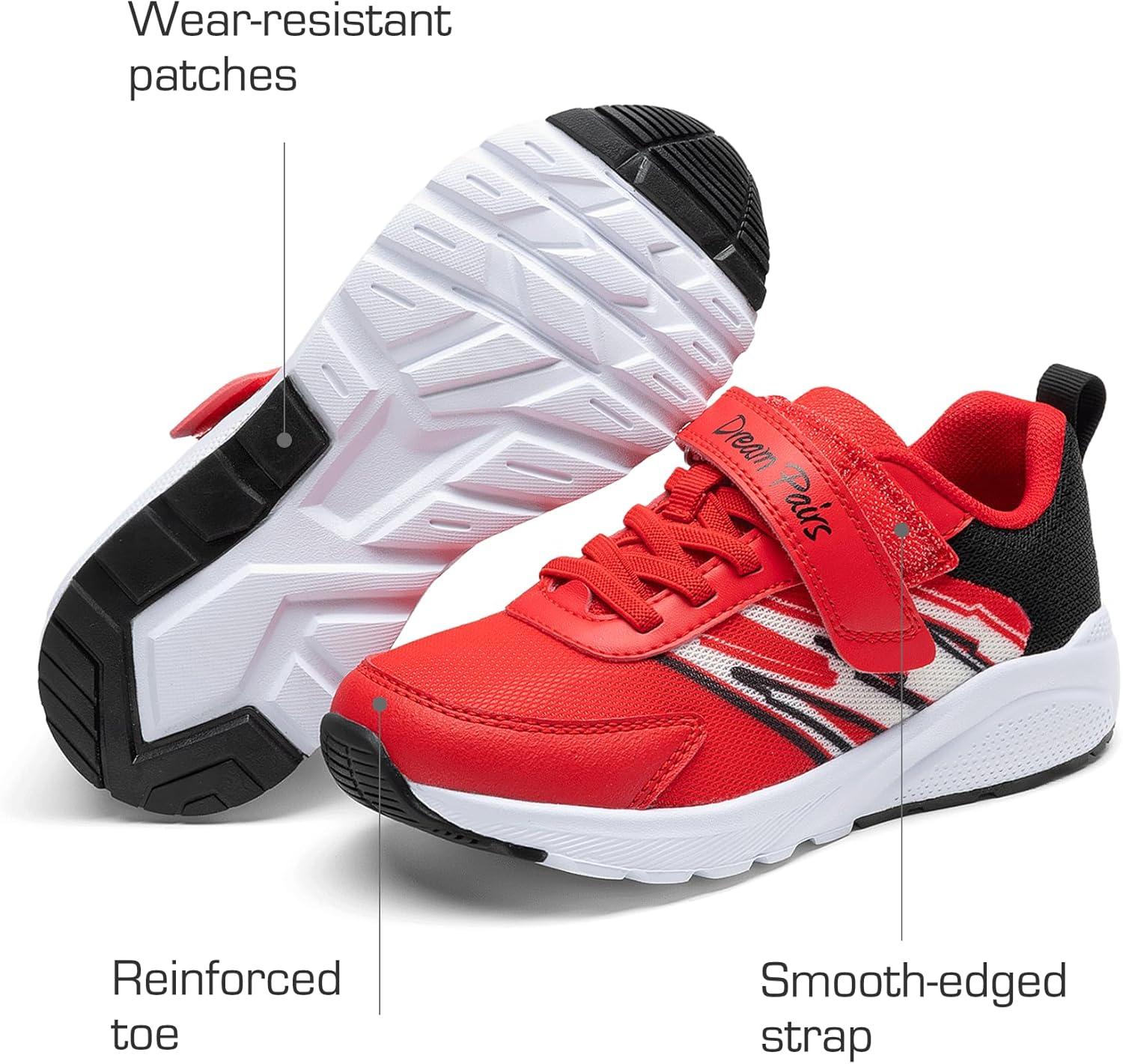 imageDREAM PAIRS Boys Girls Shoes Kids Tennis Running Athletic School Gym Breathable Lightweight Sneakers for LittleBig KidRedBlack