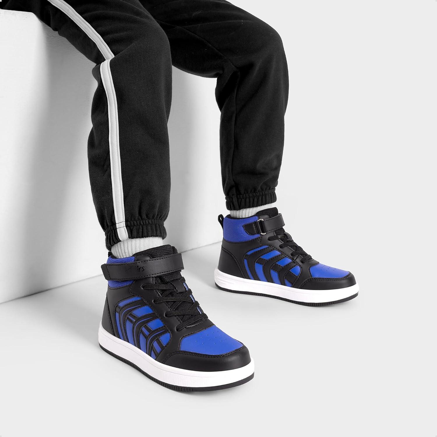 imageDREAM PAIRS Boys Girls Sneaker High Top Basketball Shoes Kids LilLegends JuniorFly Jumpers Sports Shoes for Athletic School GymBlueBlack