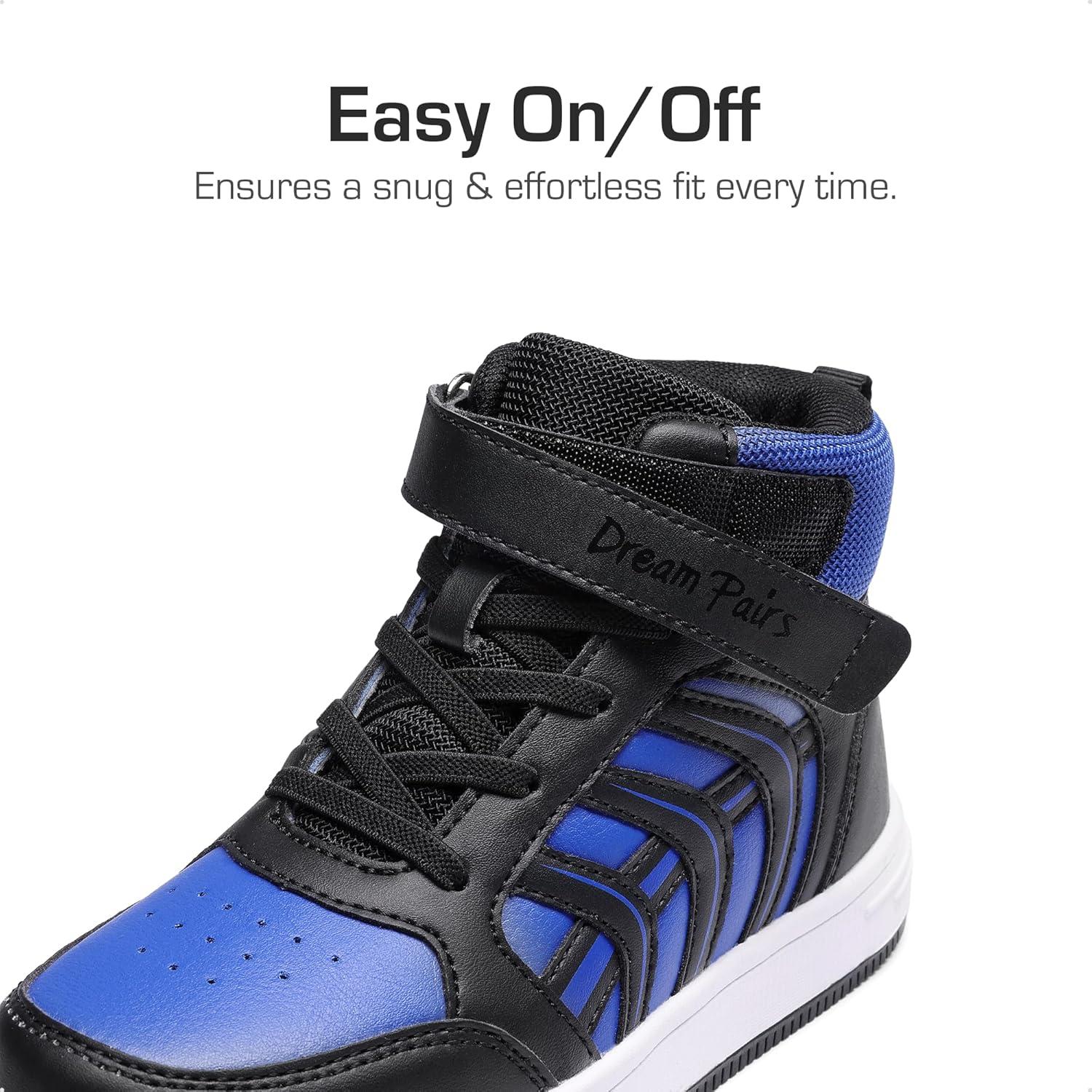 imageDREAM PAIRS Boys Girls Sneaker High Top Basketball Shoes Kids LilLegends JuniorFly Jumpers Sports Shoes for Athletic School GymBlueBlack