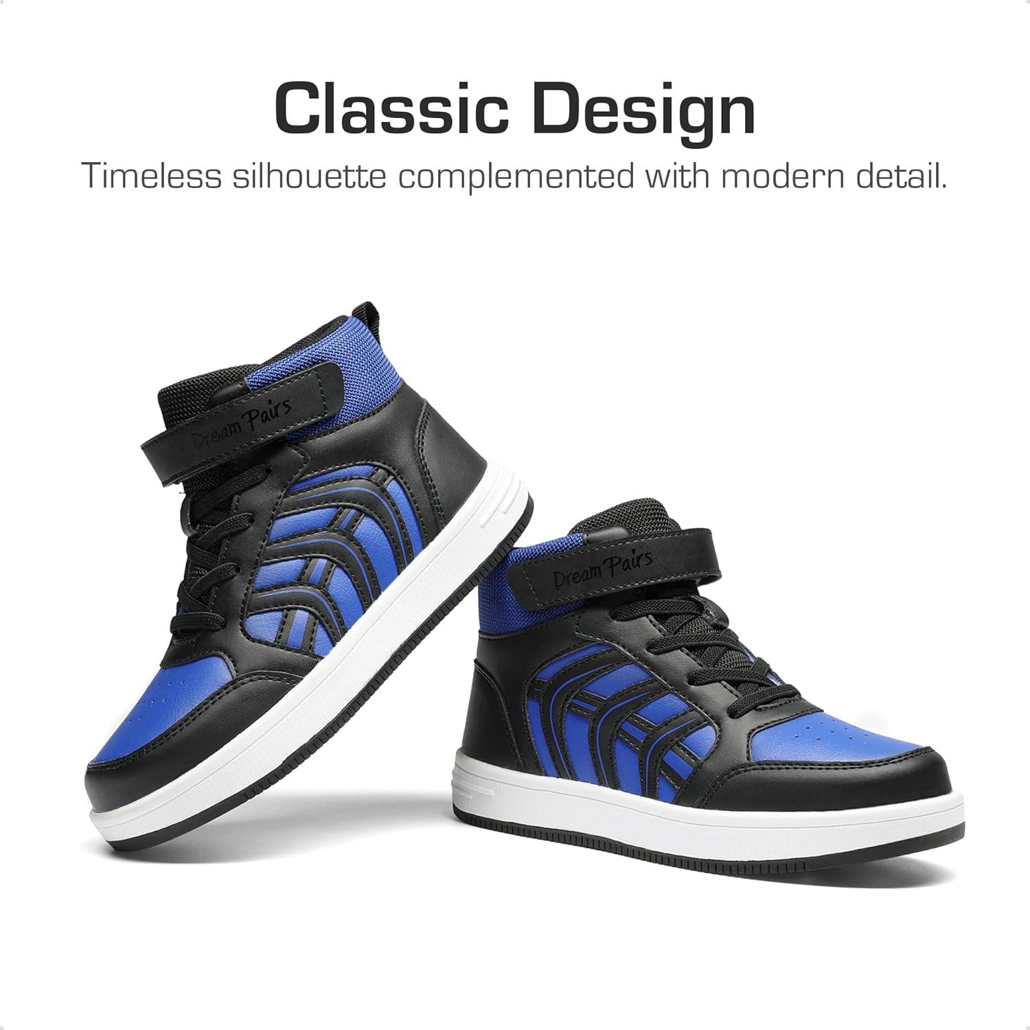imageDREAM PAIRS Boys Girls Sneaker High Top Basketball Shoes Kids LilLegends JuniorFly Jumpers Sports Shoes for Athletic School GymBlueBlack