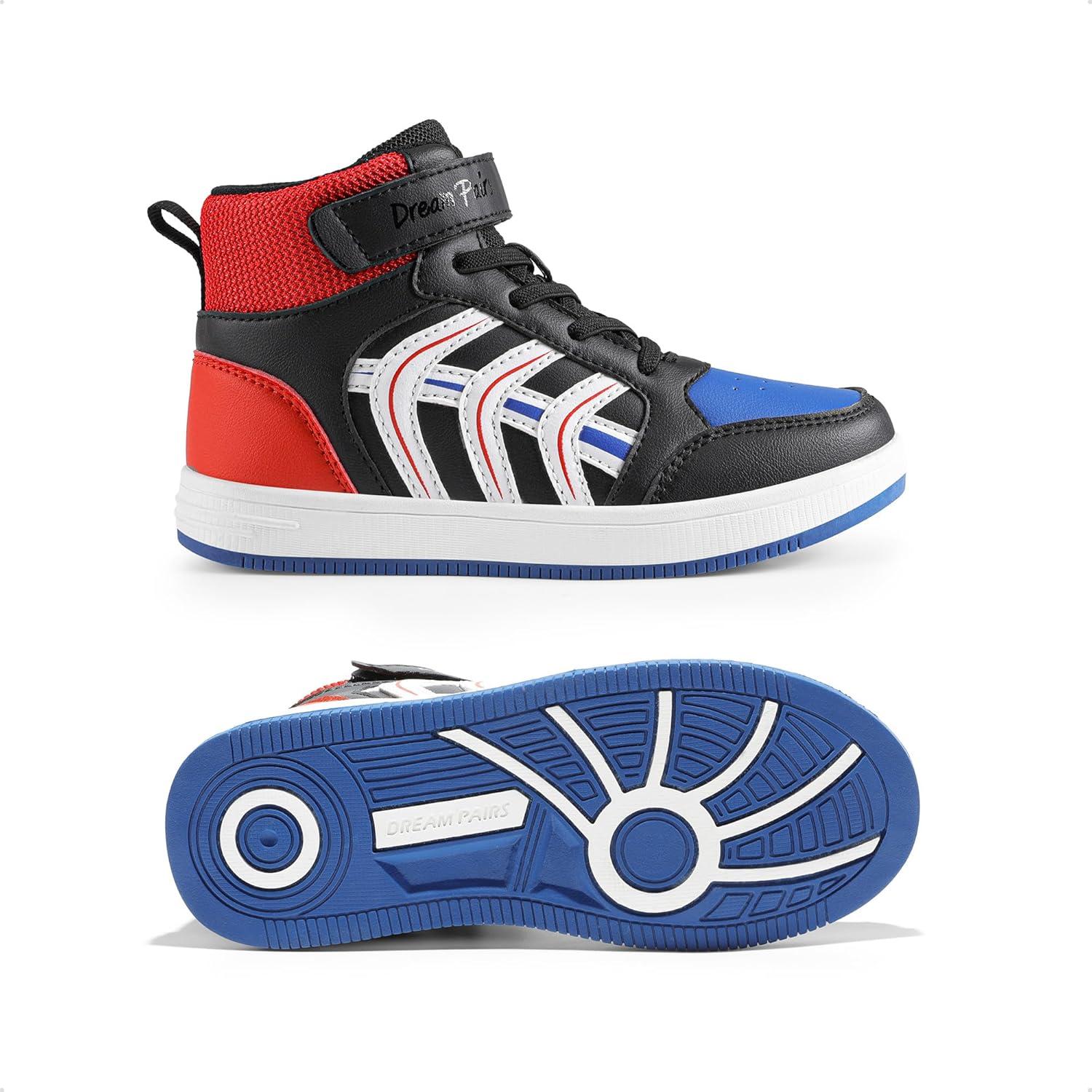 imageDREAM PAIRS Boys Girls Sneaker High Top Basketball Shoes Kids LilLegends JuniorFly Jumpers Sports Shoes for Athletic School GymBlueBlackRed