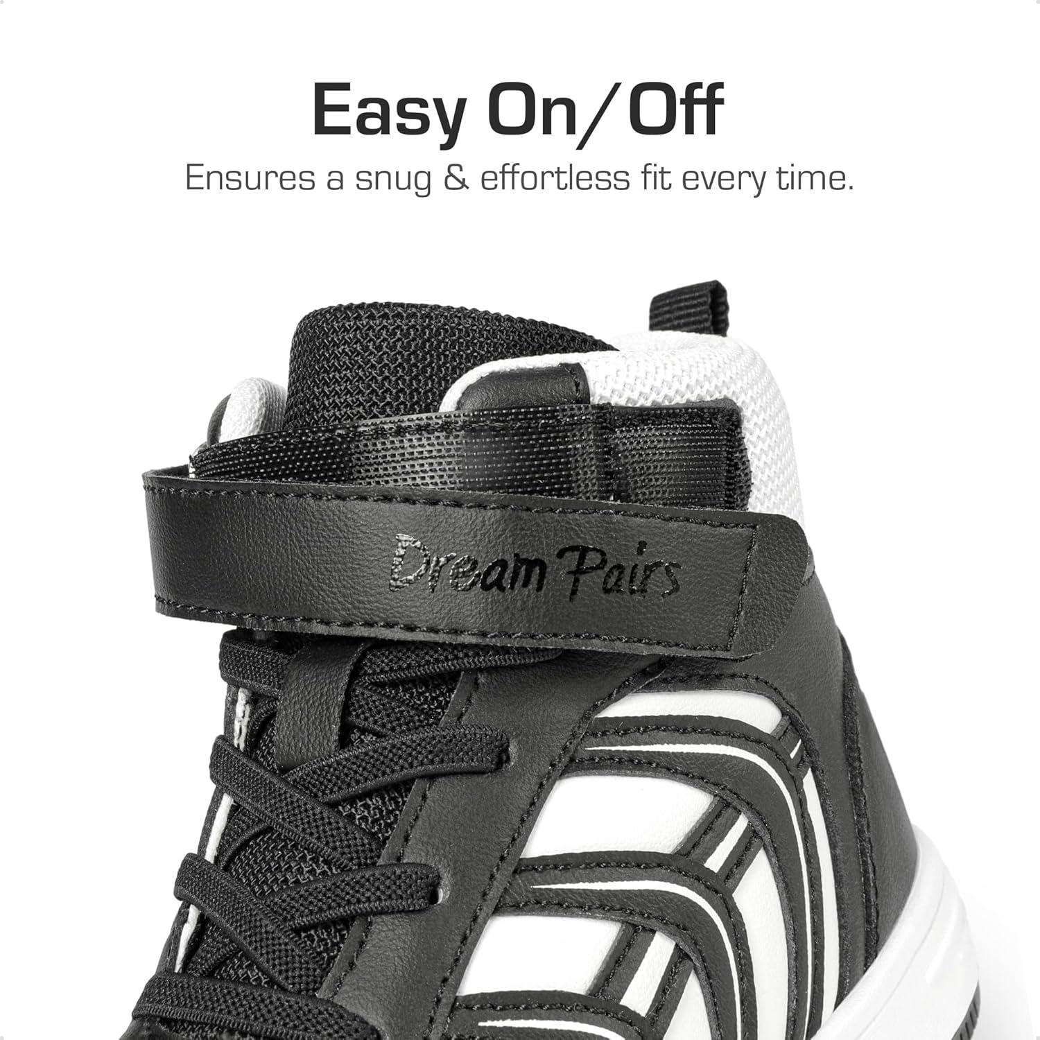 imageDREAM PAIRS Boys Girls Sneaker High Top Basketball Shoes Kids LilLegends JuniorFly Jumpers Sports Shoes for Athletic School GymWhiteBlack