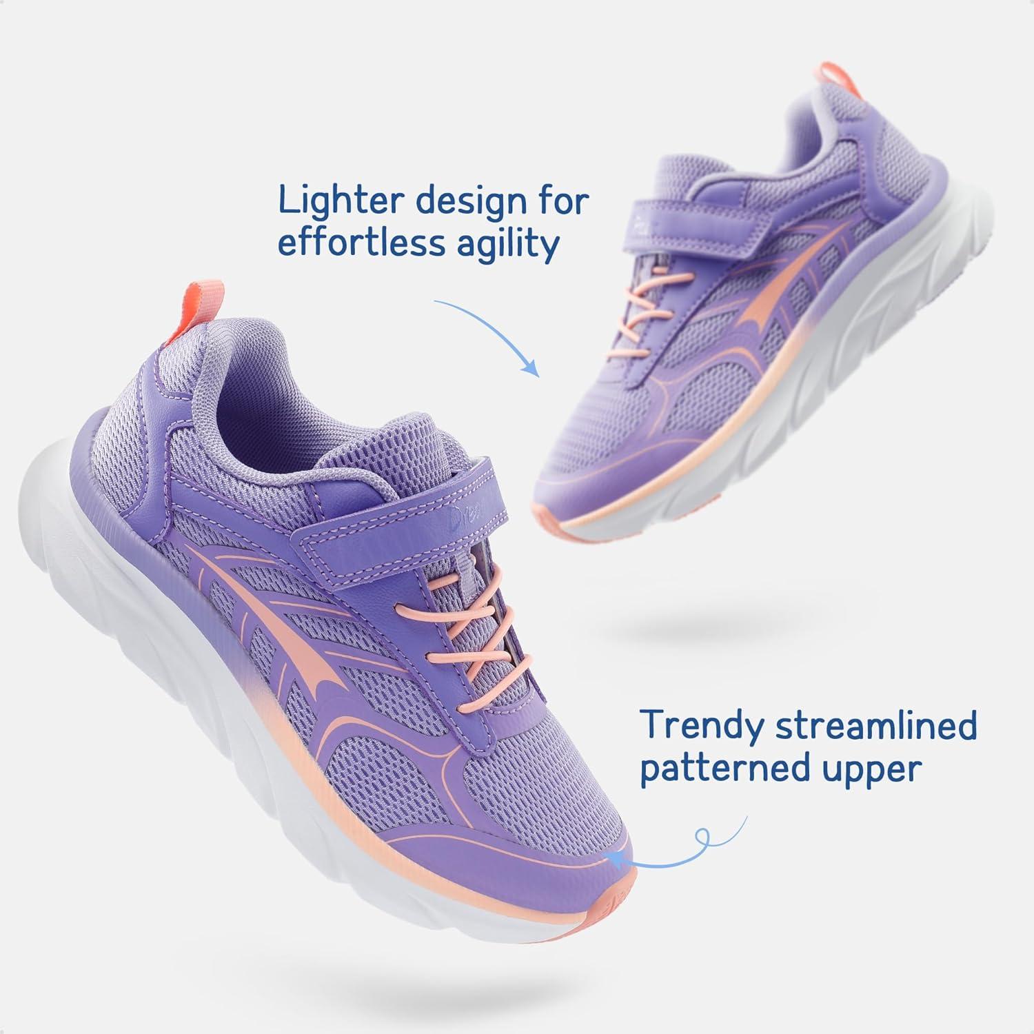 imageDREAM PAIRS Boys Girls Sneakers Kids Tennis Running Shoes EZONs EZPlays Athletic Sport Gym Lightweight Breathable ShoesPurplePink
