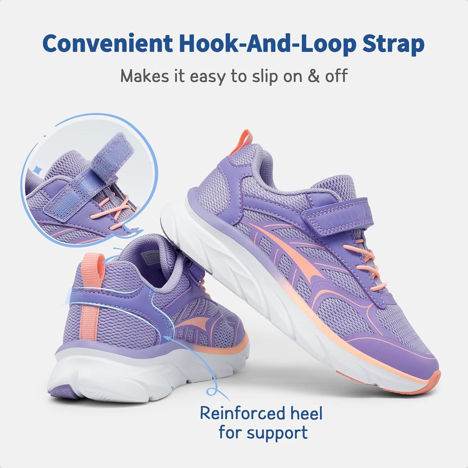 imageDREAM PAIRS Boys Girls Sneakers Kids Tennis Running Shoes EZONs EZPlays Athletic Sport Gym Lightweight Breathable ShoesPurplePink