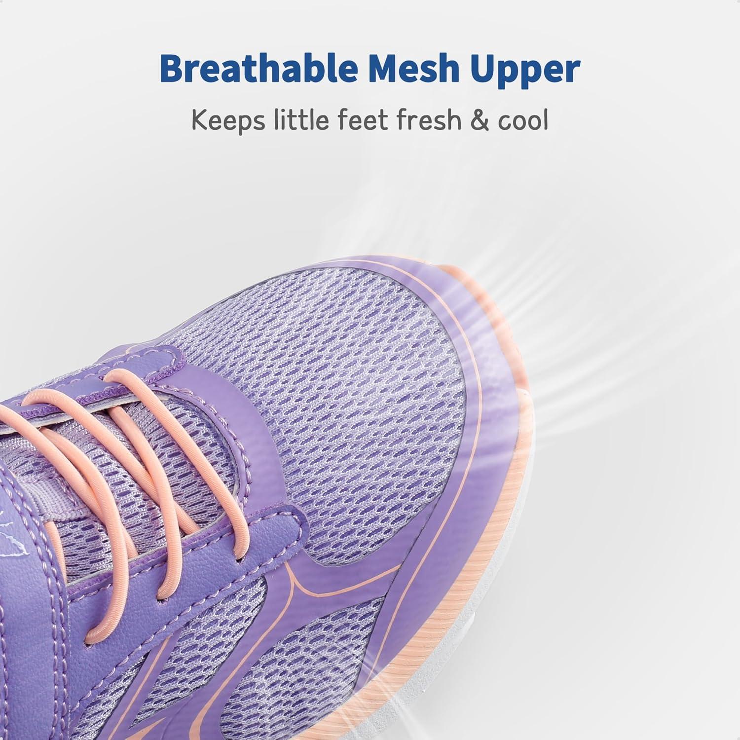 imageDREAM PAIRS Boys Girls Sneakers Kids Tennis Running Shoes EZONs EZPlays Athletic Sport Gym Lightweight Breathable ShoesPurplePink