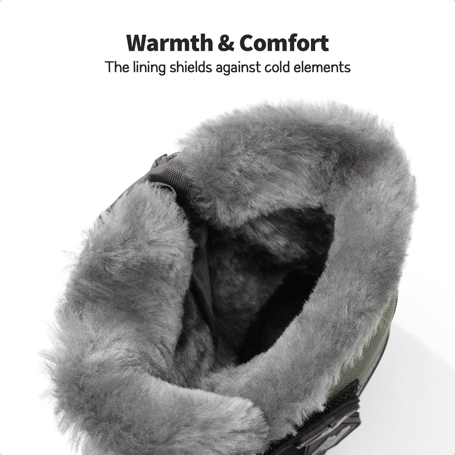 imageDREAM PAIRS Boys Girls Snow Boots WaterResistant Outdoor Sport Warm Cozy AntiSlip Cute Ankle Winter Shoes for ToddlerLittleBig KidBlackGrey