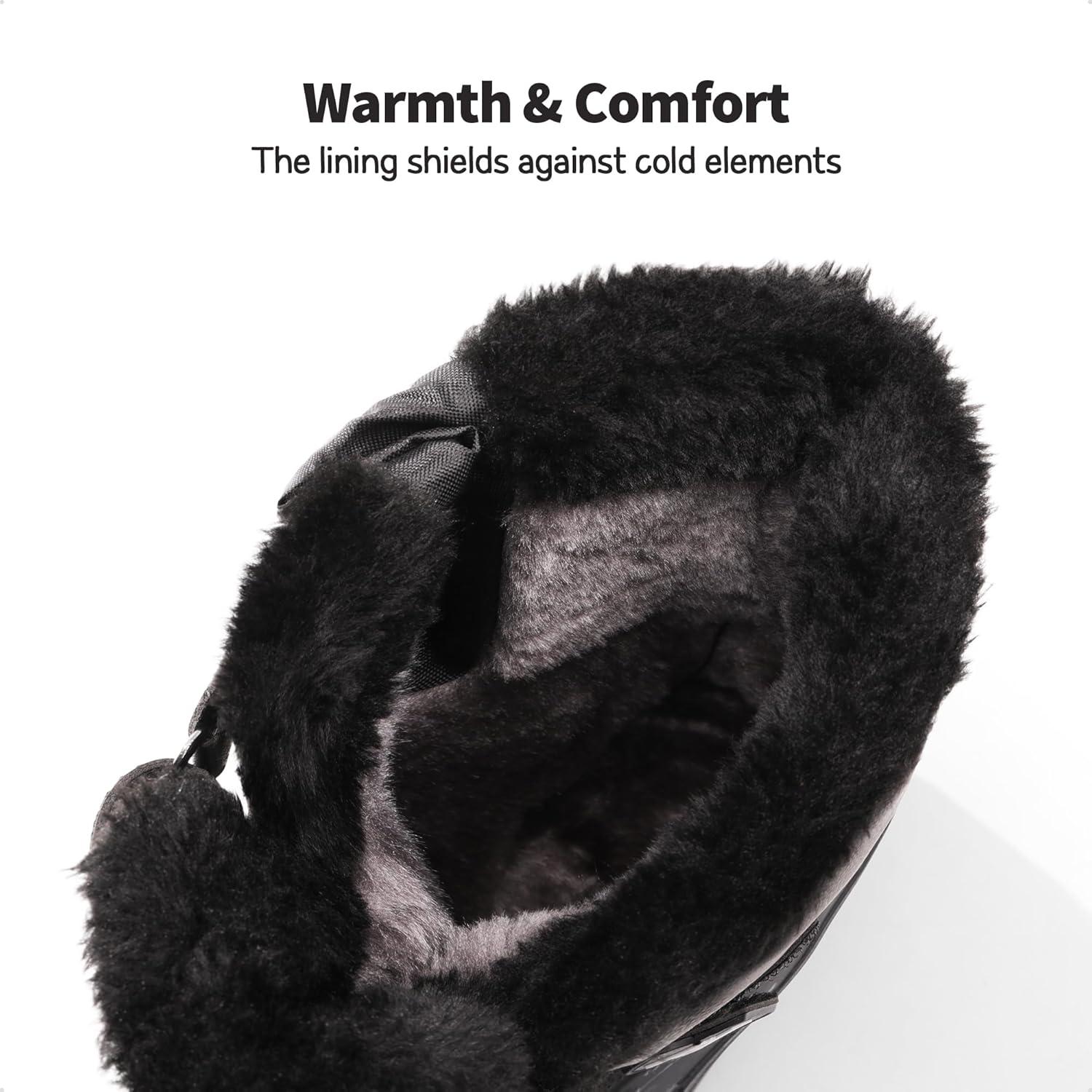 imageDREAM PAIRS Boys Girls Snow Boots WaterResistant Outdoor Sport Warm Cozy AntiSlip Cute Ankle Winter Shoes for ToddlerLittleBig KidBlackRoyal